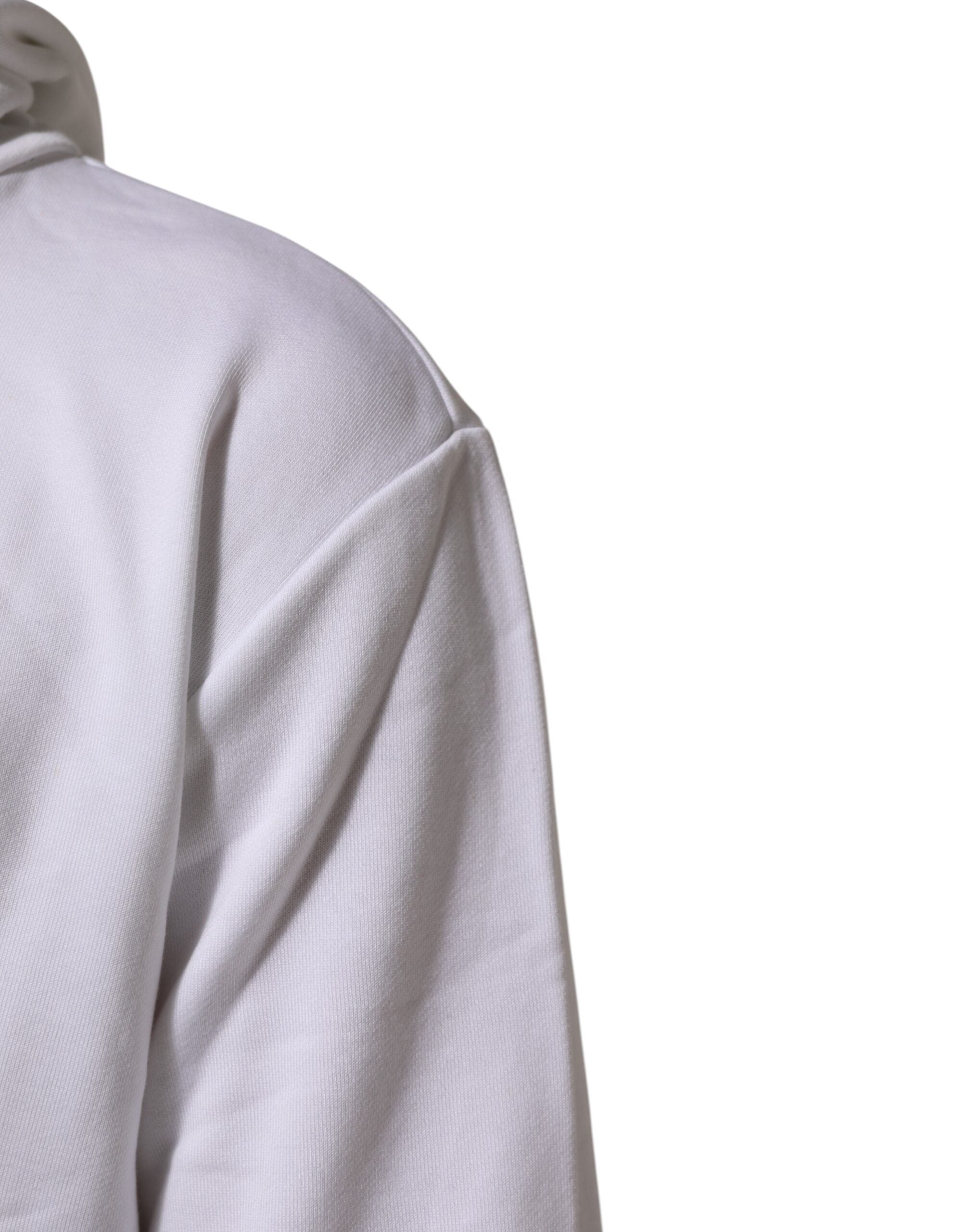 Dolce & Gabbana White Sacred Heart Hooded Sweatshirt Sweater