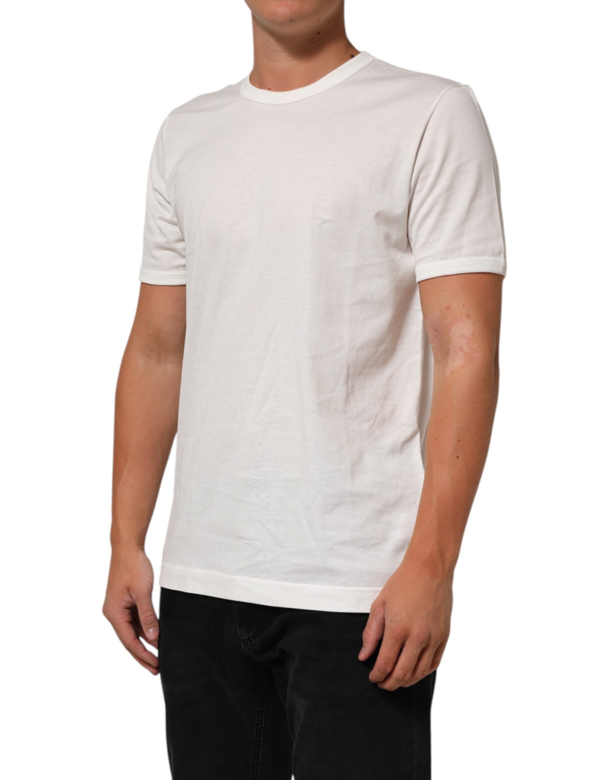 Dolce & Gabbana White Cotton Goodluck 2020 Crew Neck T-shirt