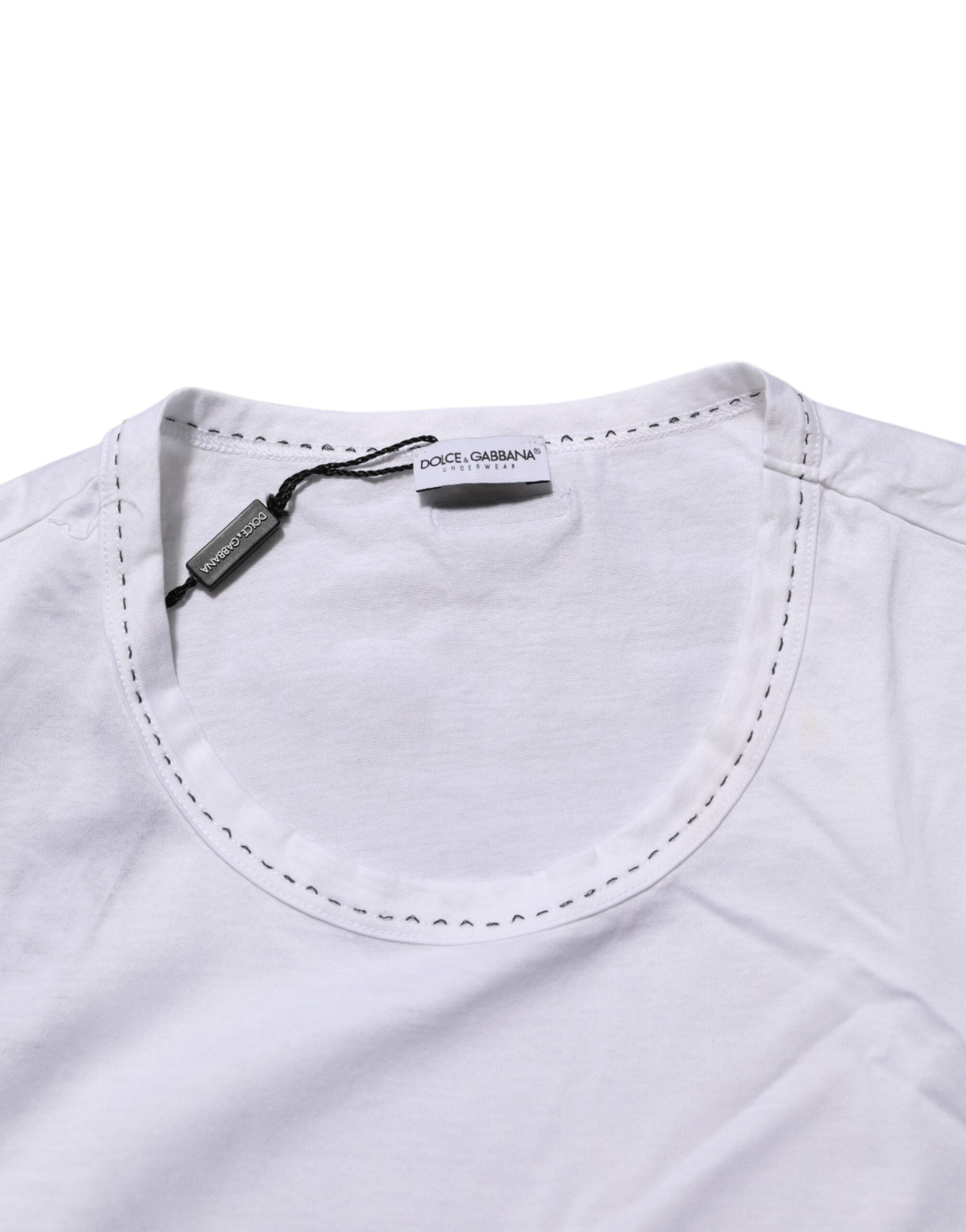 Dolce & Gabbana White Cotton Crew Neck Underwear Tee T-shirt