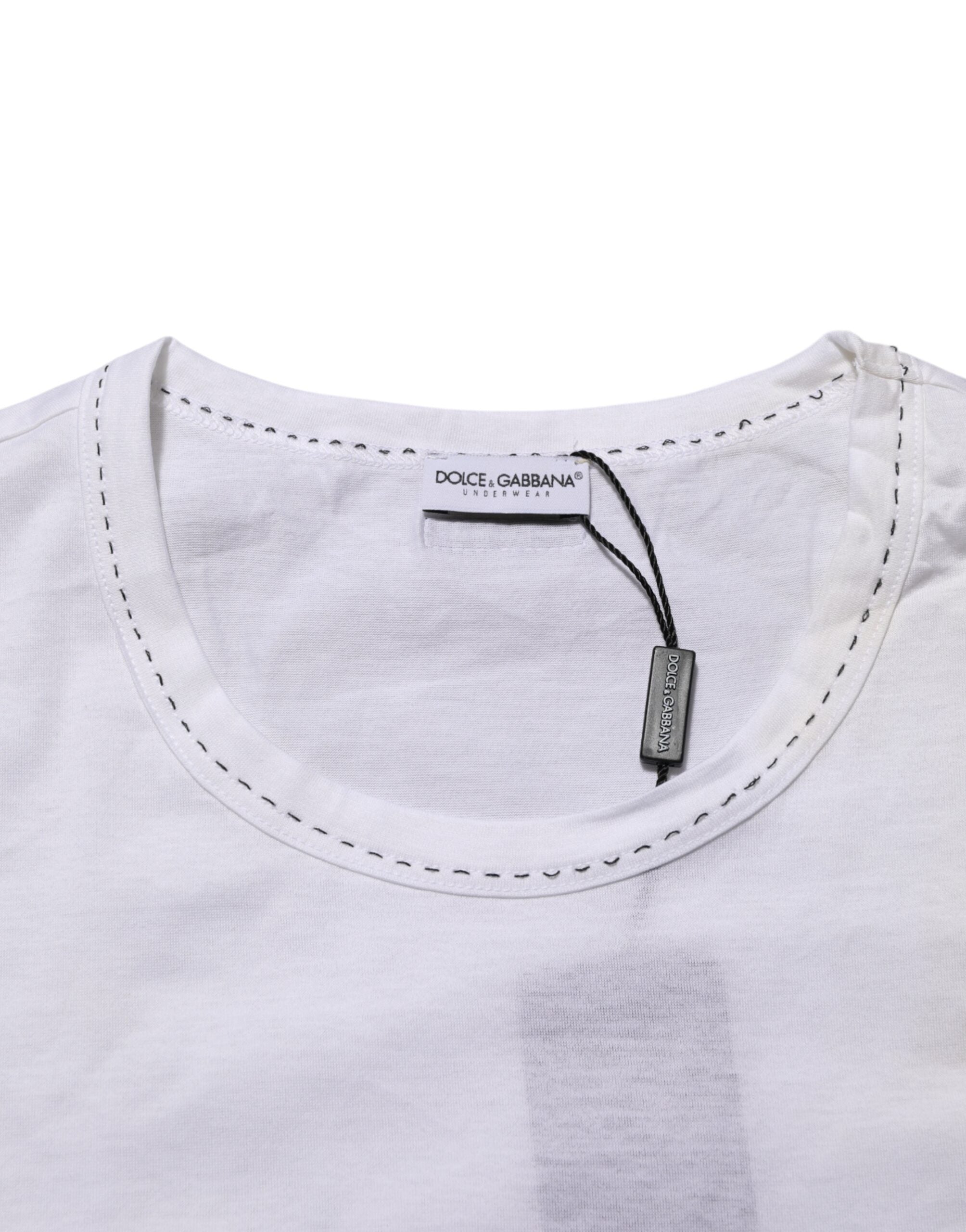 Dolce & Gabbana White Cotton Crew Neck Underwear Tee T-shirt