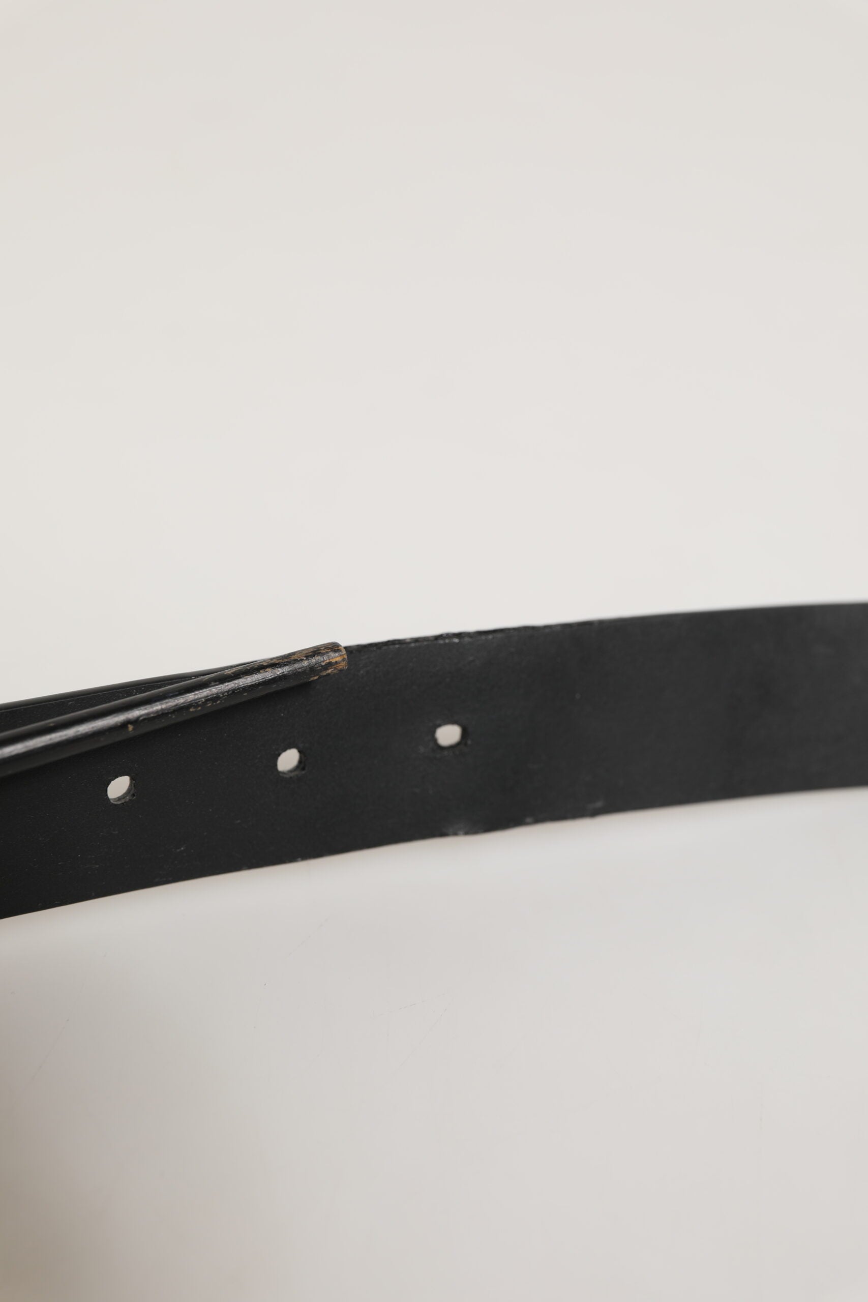 Dolce & Gabbana Black Leather Classic Metal Buckle Men Belt