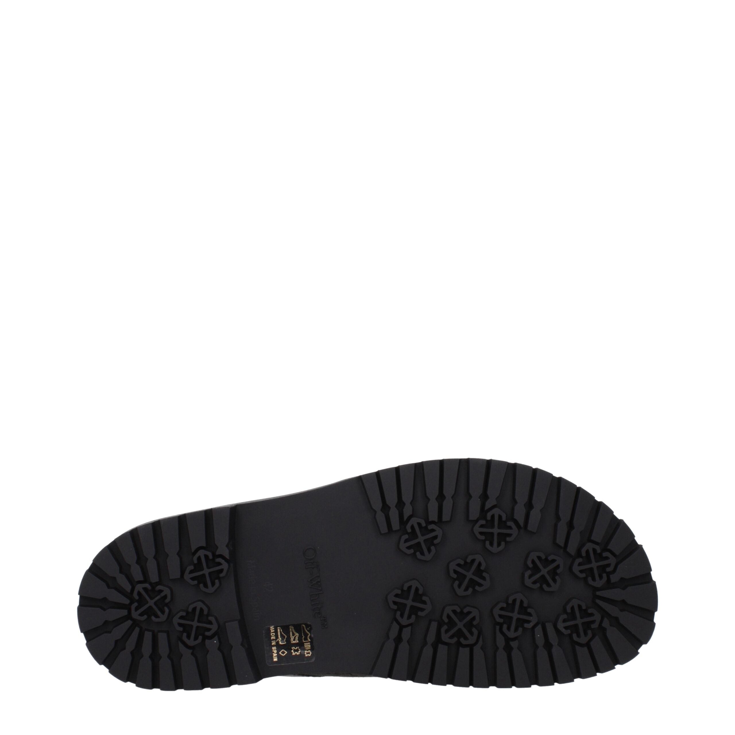 Off-White Green Fabric Flat Sandals