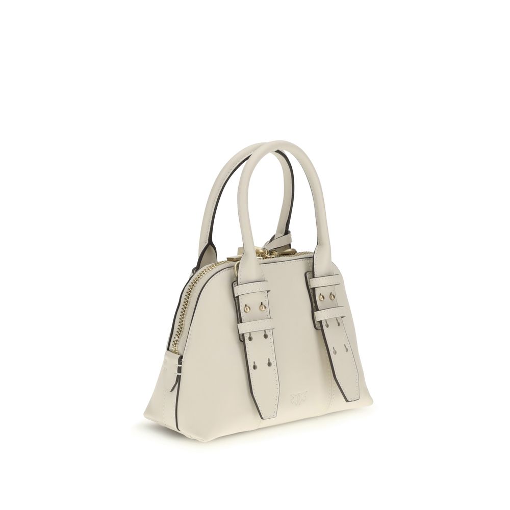 PINKO White Calf Leather Bos Taurus Handbag