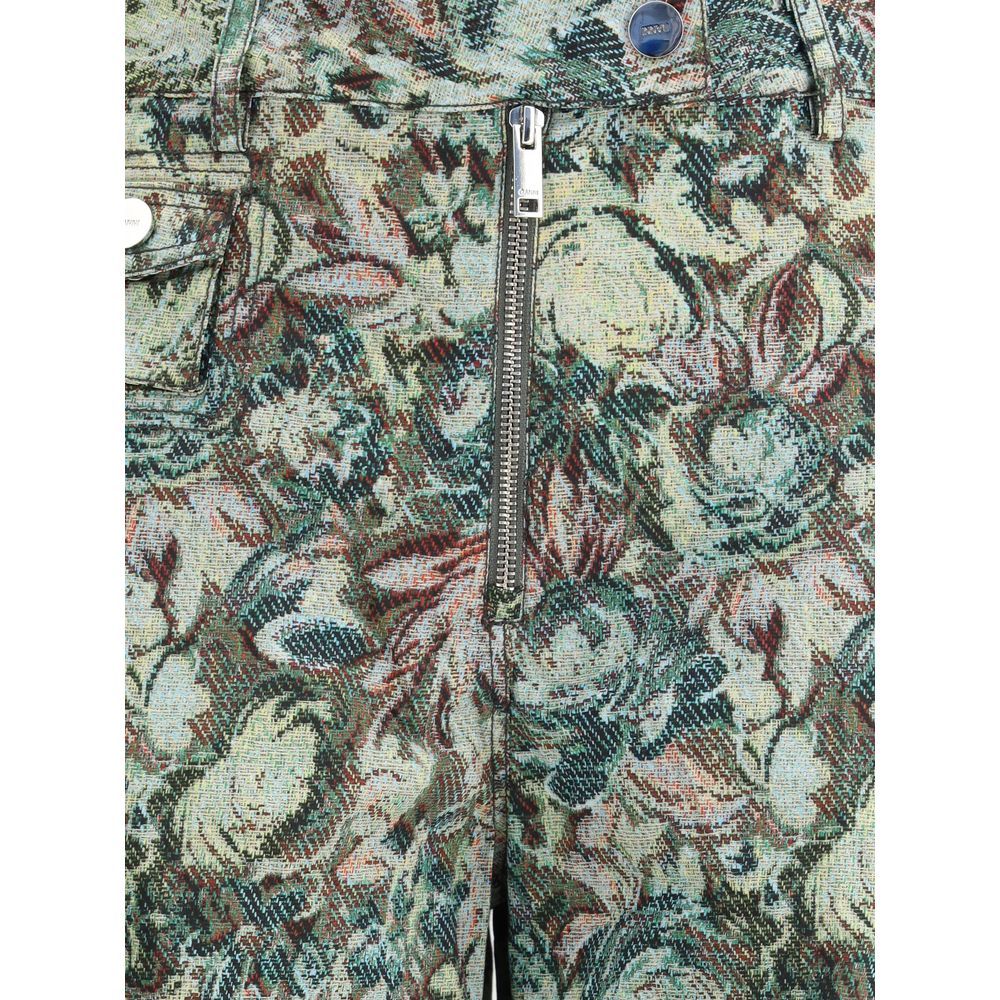 Ganni Multicolor Cotton Casual Pants - Effortless Luxury Style