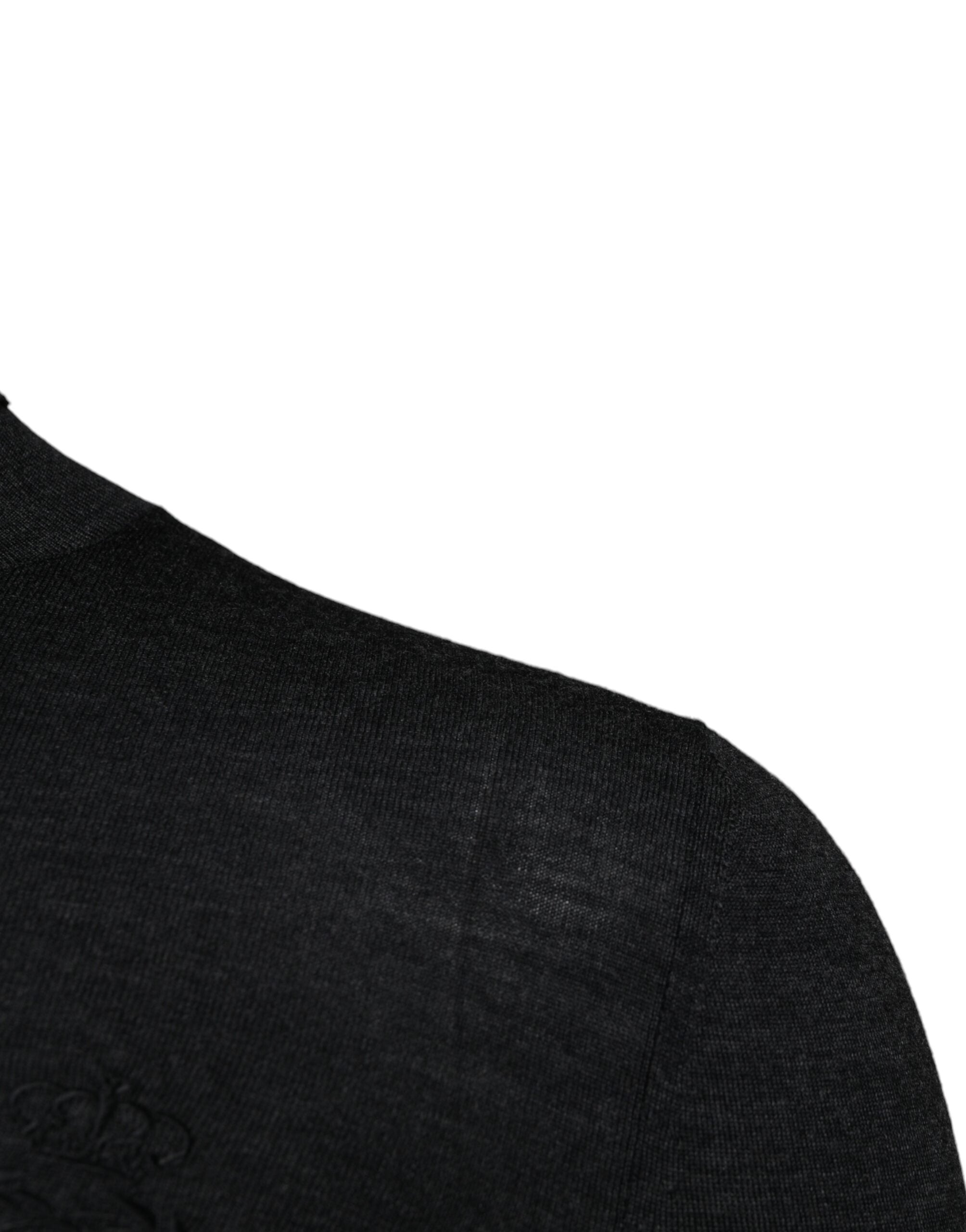 Dolce & Gabbana Black Wool Turtle Neck Men Pullover Sweater