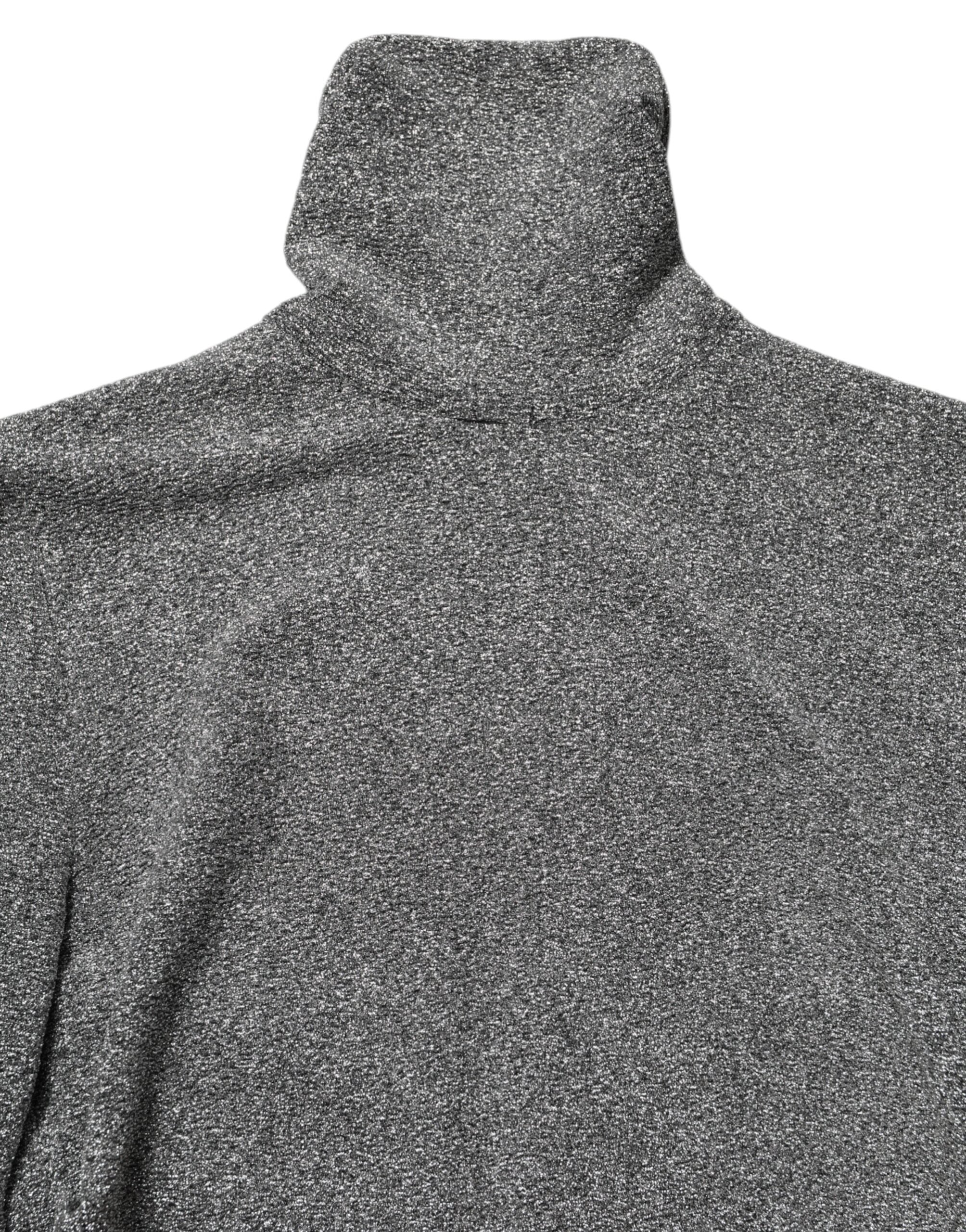 Dolce & Gabbana Gray Nylon Bodycon Sheath Long Sleeves Dress