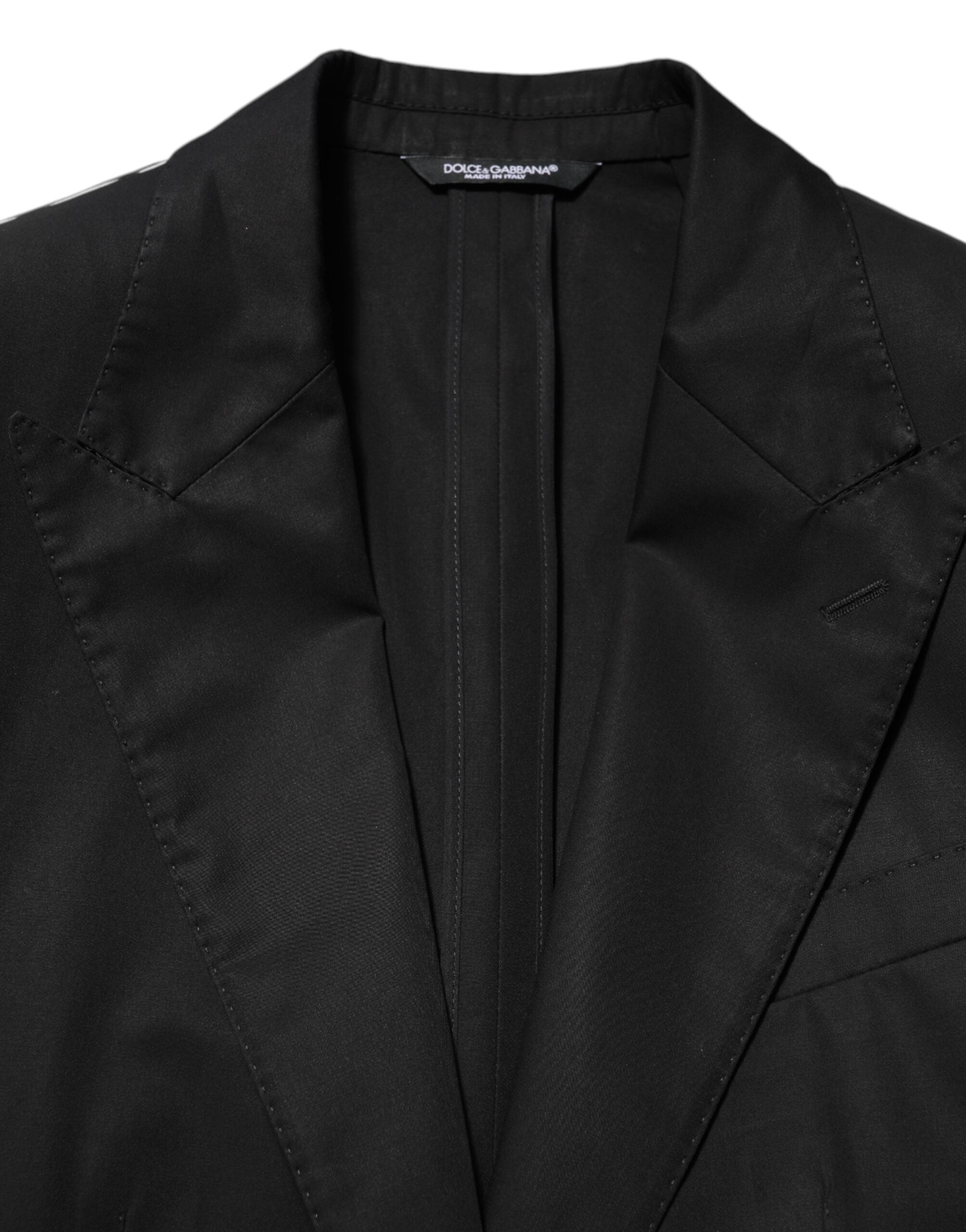 Dolce & Gabbana Black Wool 2 Buttons Suit Men Jacket Blazer