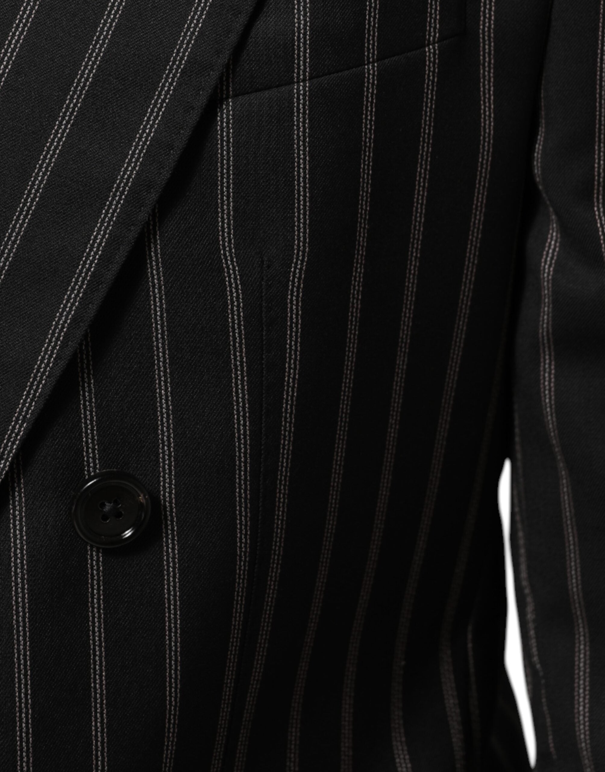 Dolce & Gabbana Black Stripes SICILIA 1 Button Suit Blazer