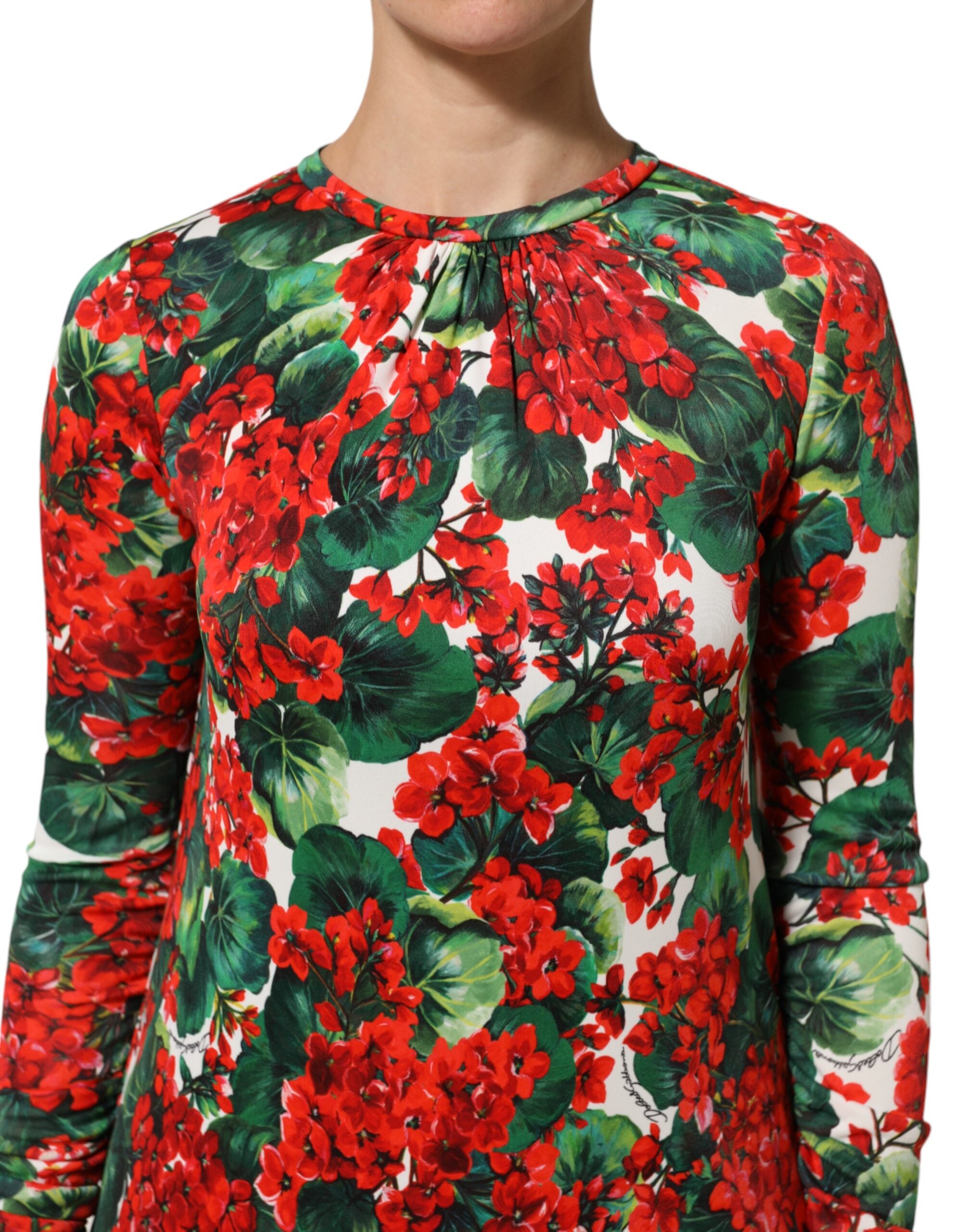 Indulge in the exquisite Dolce & Gabbana Multicolor Floral Short Portofino Dress, crafted from luxurious Vi, embodying elegance and Mediterranean allure for unforgettable moments.