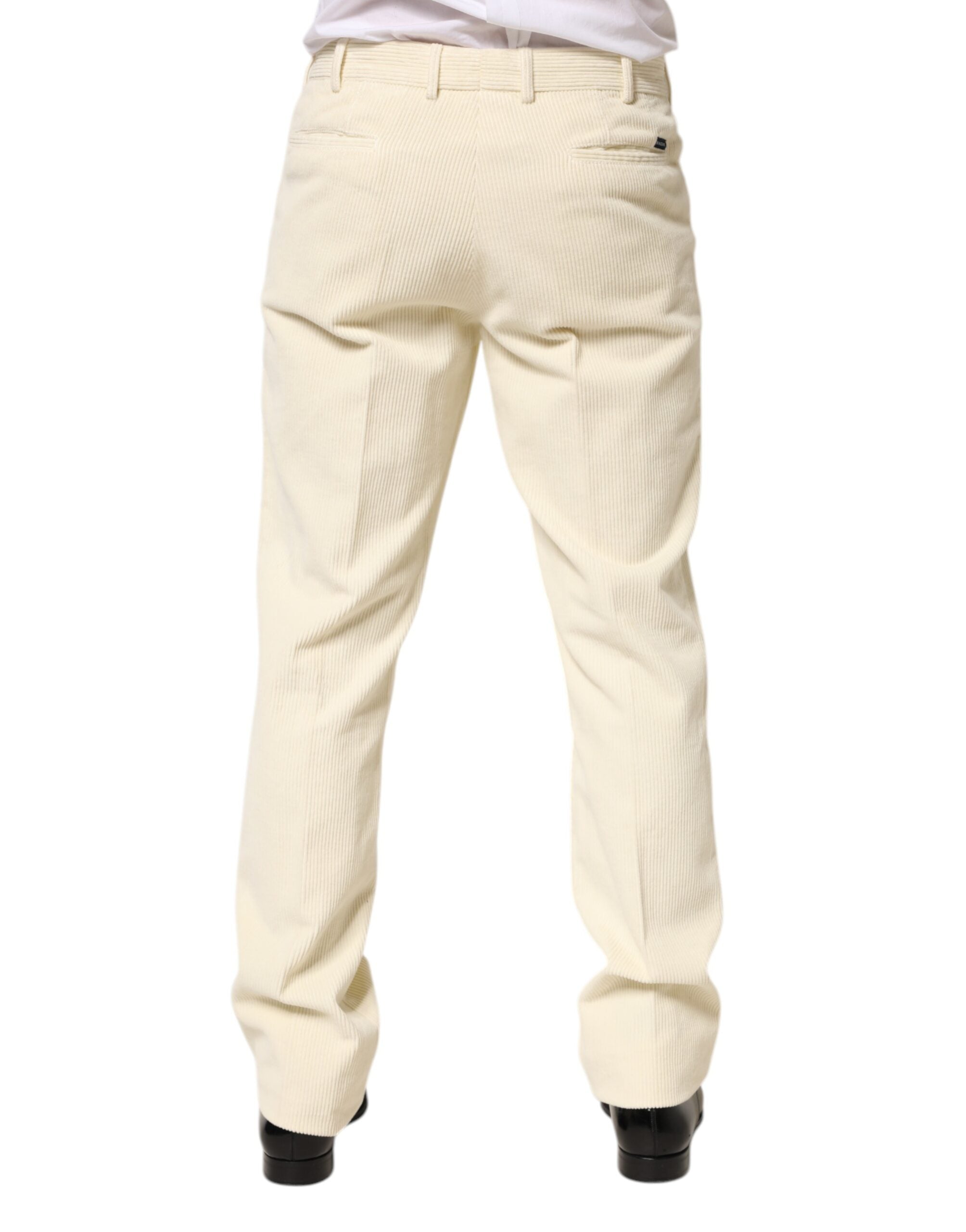 Burberry Beige Corduroy Cotton Straight Men Trouser Pants