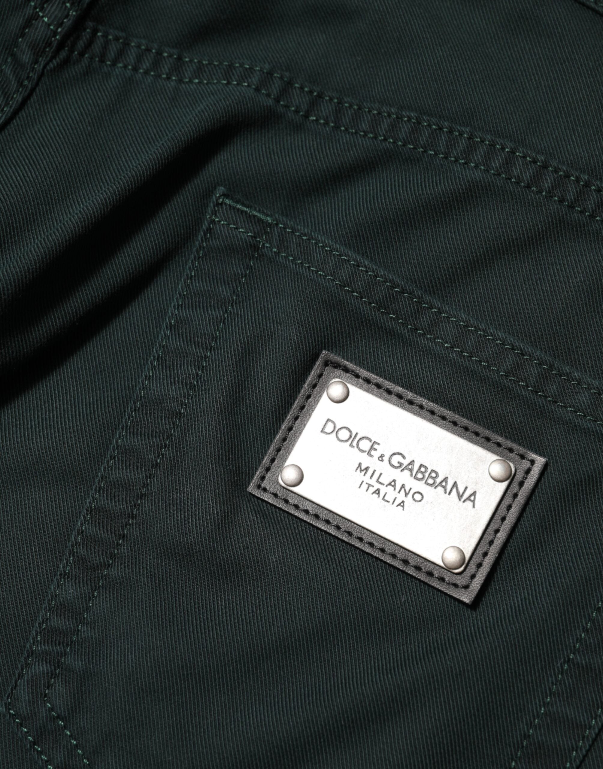 Dolce & Gabbana Green Cotton Stretch Men Loose Denim Jeans