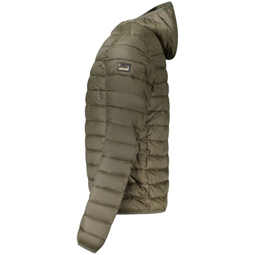 Indulge in the Cavalli Class Verde Polyester Men's Jacket, a lightweight masterpiece that exudes sophistication and comfort for the discerning individual.