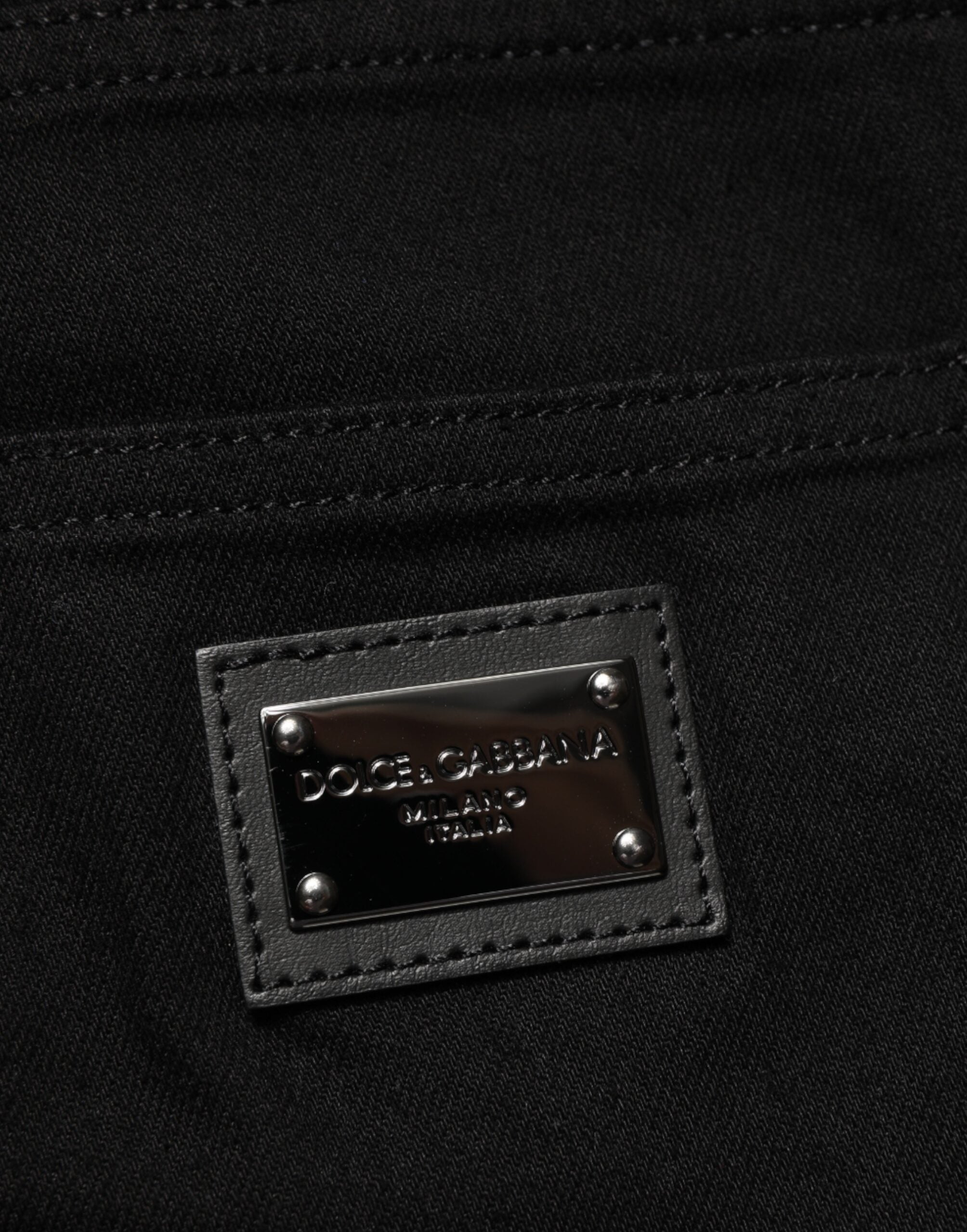 Dolce & Gabbana Black Cotton Stretch Slim Fit Men Denim Jeans