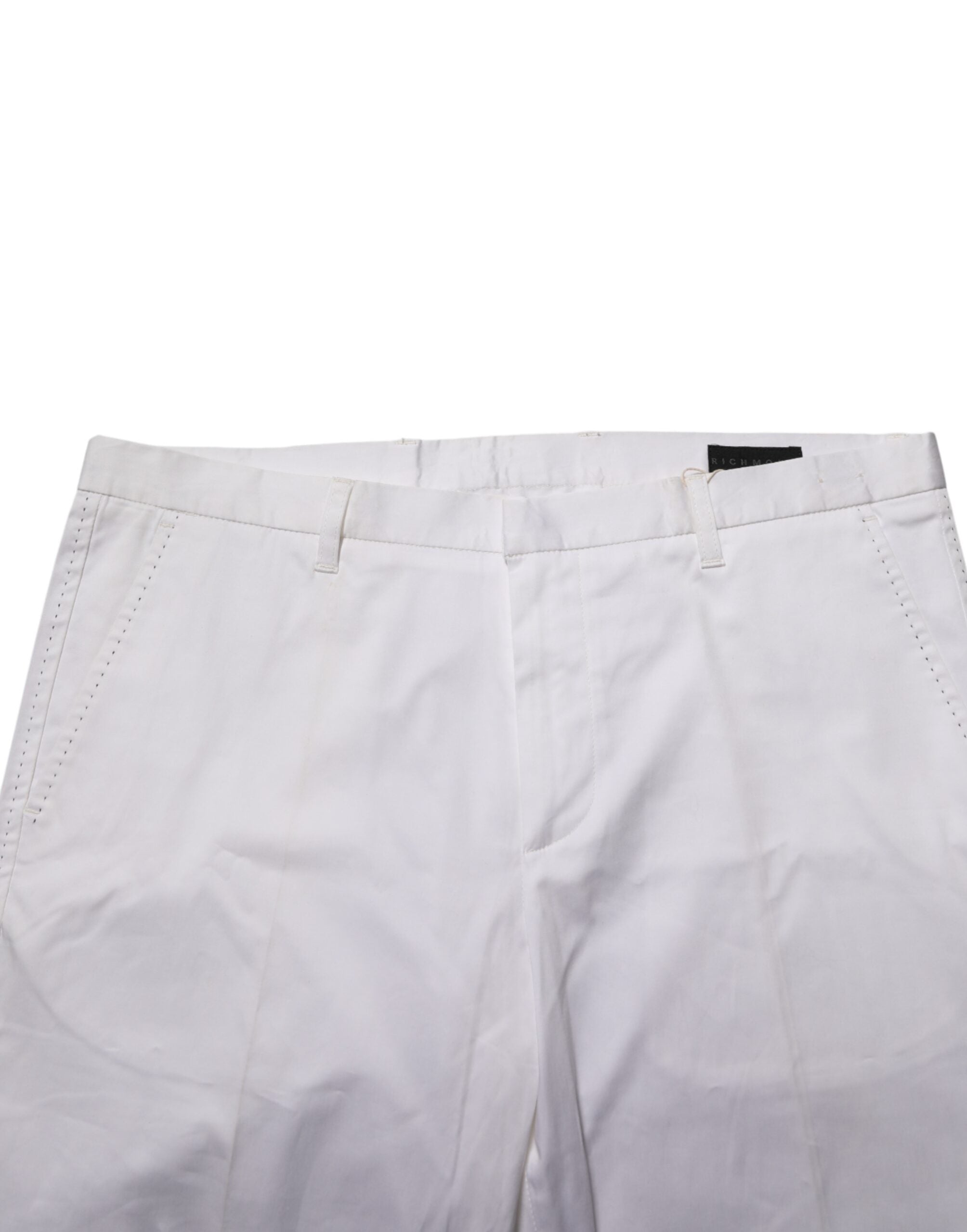 John Richmond White Cotton Stretch Dress Formal Men Trouser Pants
