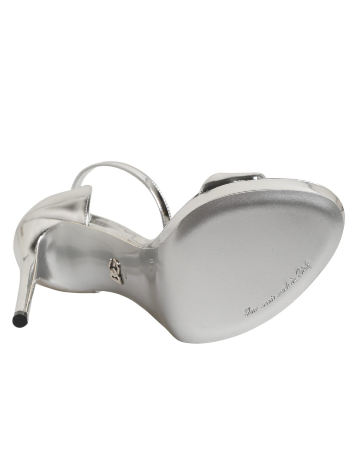 Dolce & Gabbana Silver Leather Platform Keira Sandals - Couture