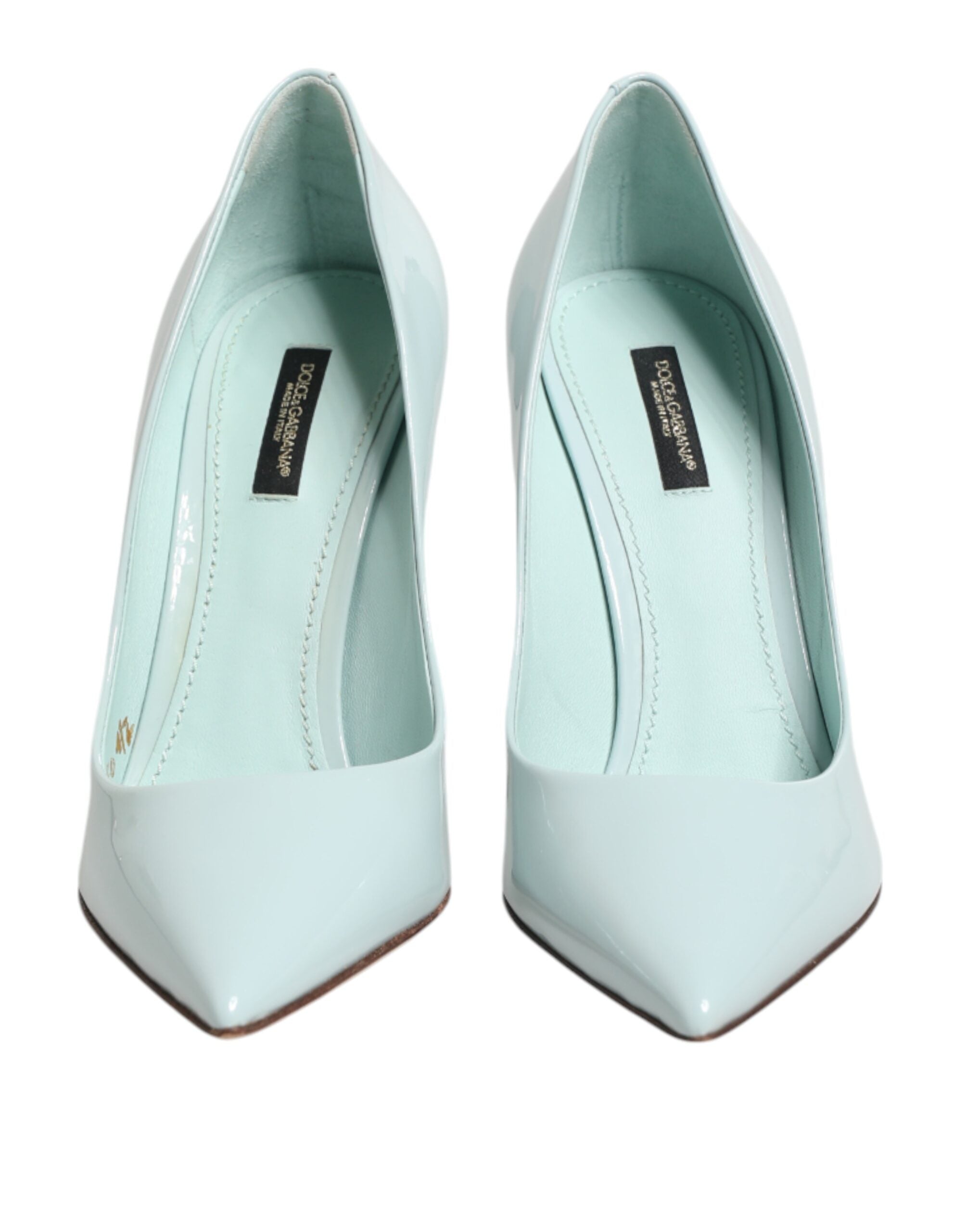Dolce & Gabbana Mint Green Leather Stiletto Heels Pumps Shoes