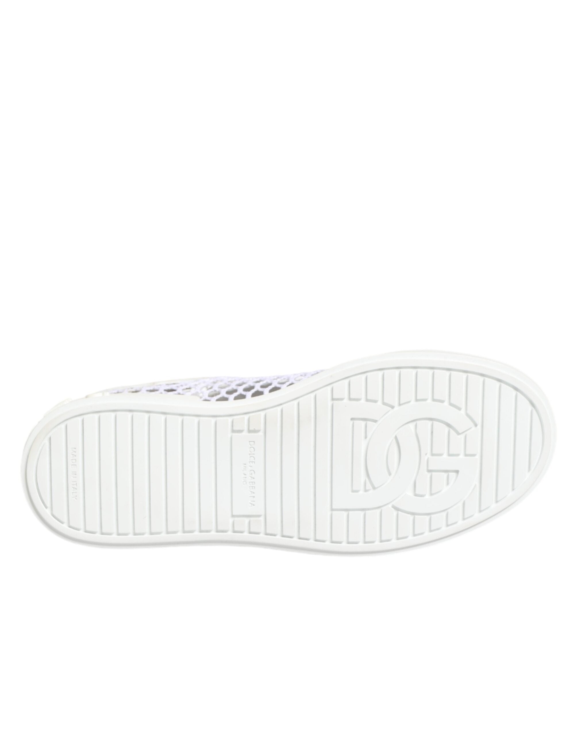 Dolce & Gabbana White Mesh Inserts Low Top Sneakers Shoes
