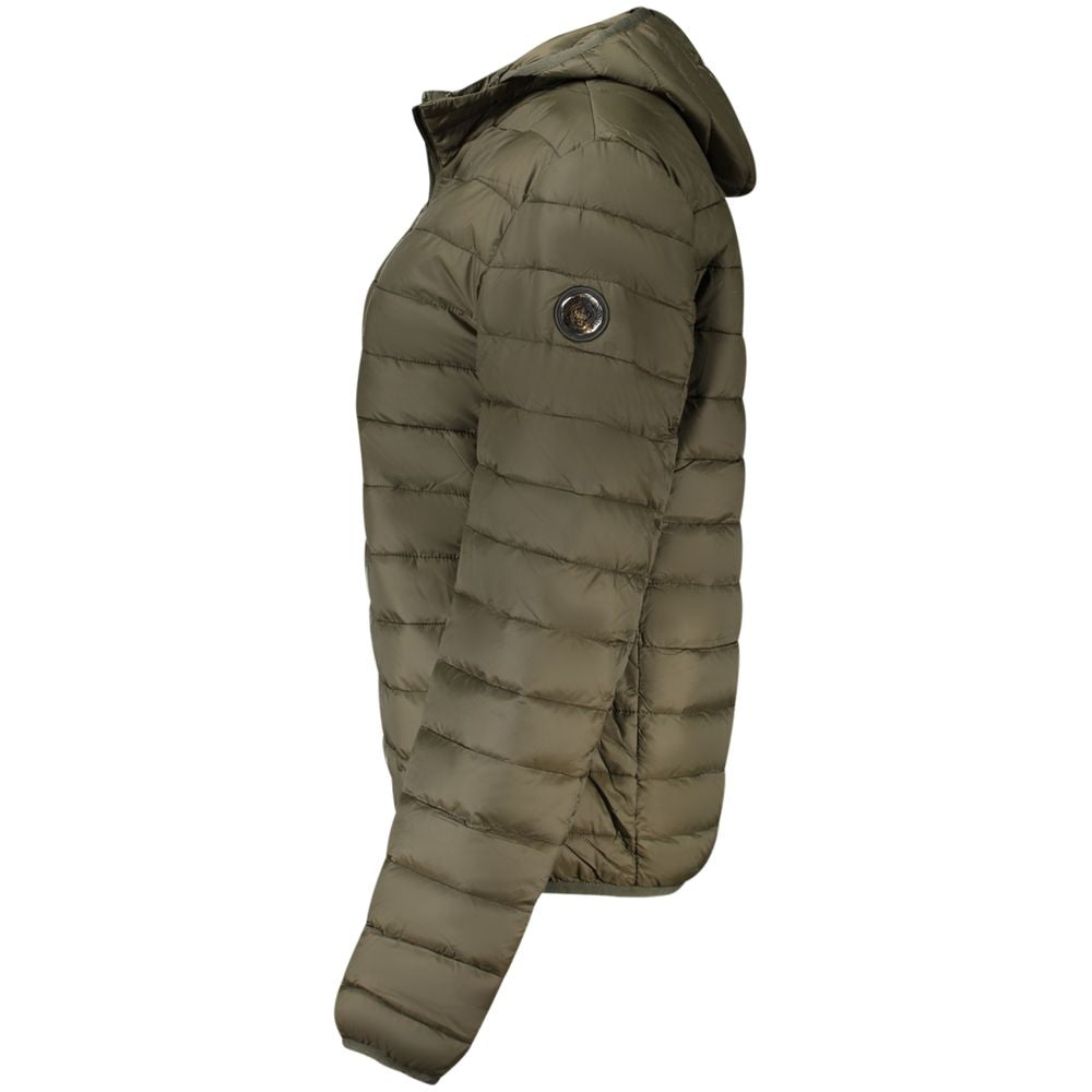 Elevate your style with the Cavalli Class Verde Polyester Men's Jacket, a luxurious blend of sophistication and functionality, perfect for any upscale occasion.