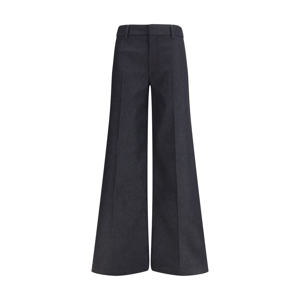 Darkpark Black Polyester Flared Pants