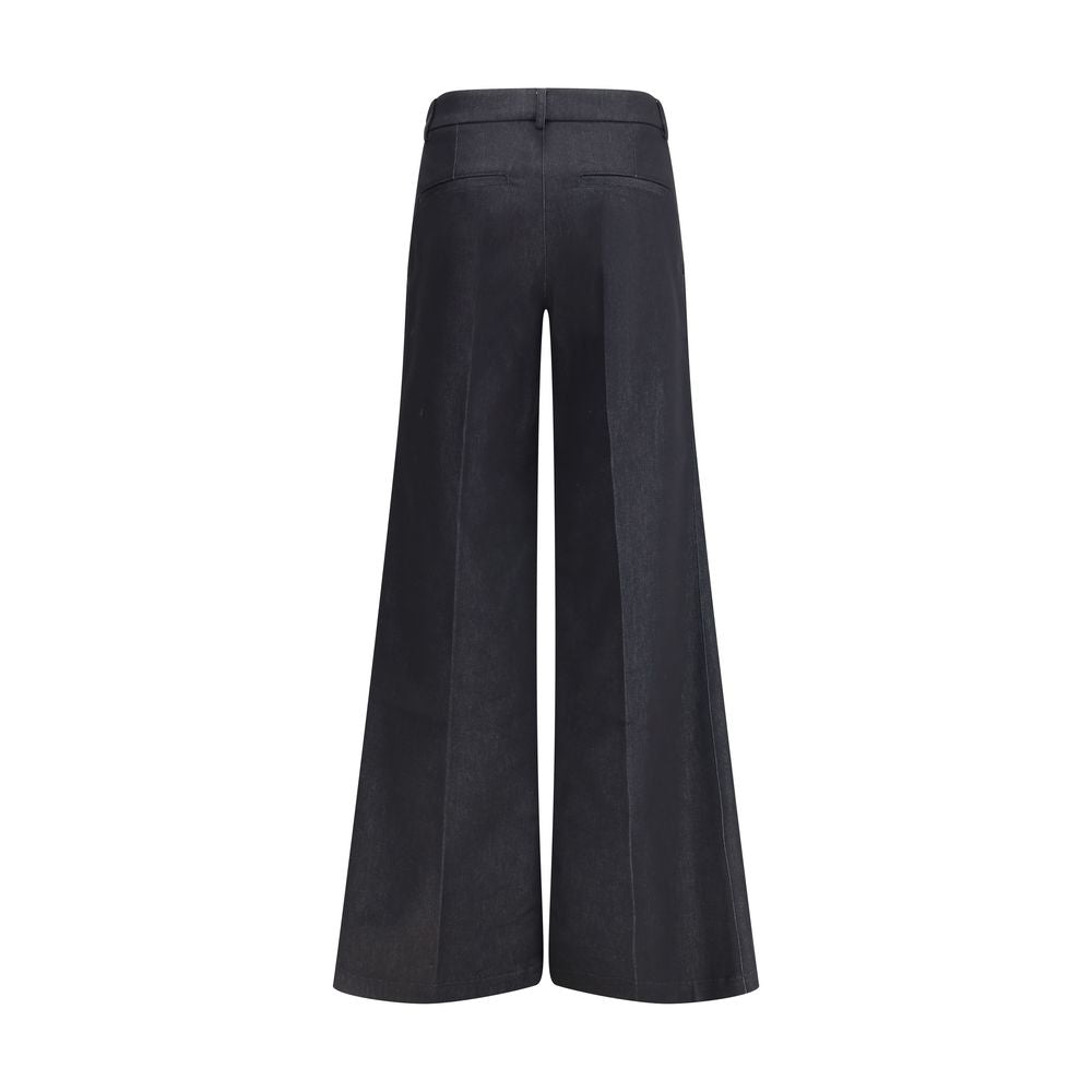Darkpark Black Polyester Flared Pants