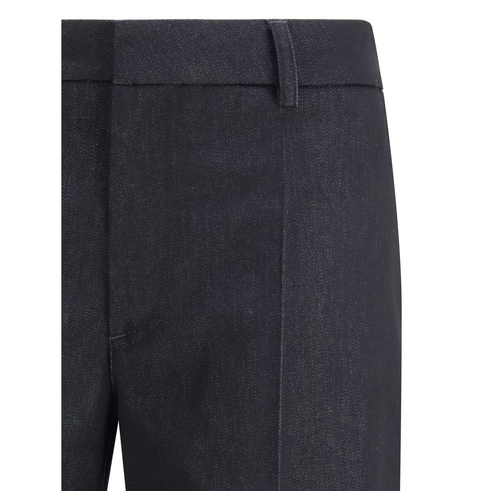Darkpark Black Polyester Flared Pants