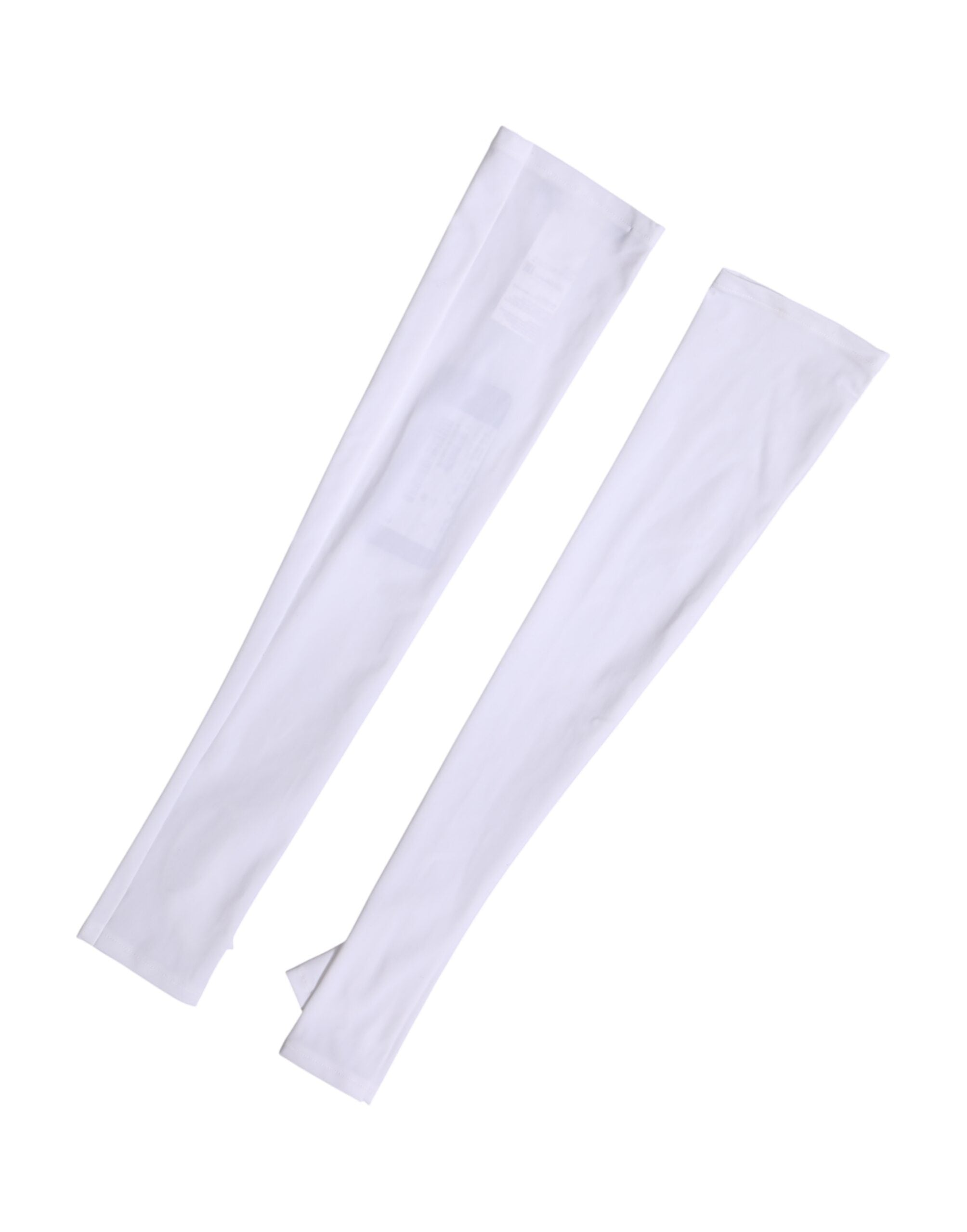 Dolce & Gabbana White Nylon Fingerless Elbow Length Women Gloves