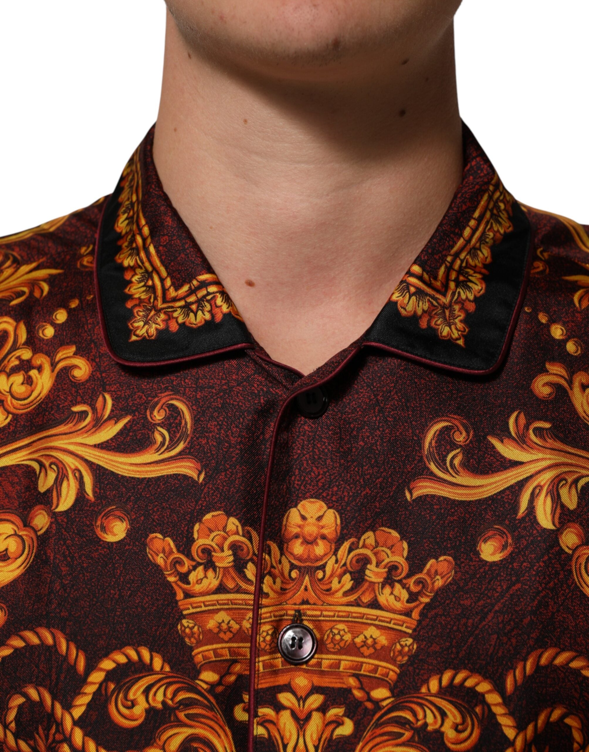 Dolce & Gabbana Floral Printed Baroque Button Down Shirt