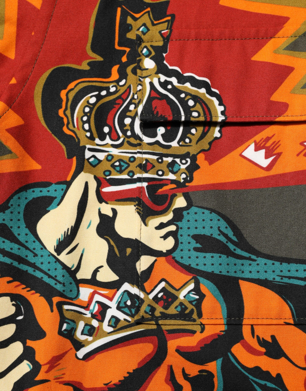 Dolce & Gabbana Brown Superhero Print Button Down Shirt Couture