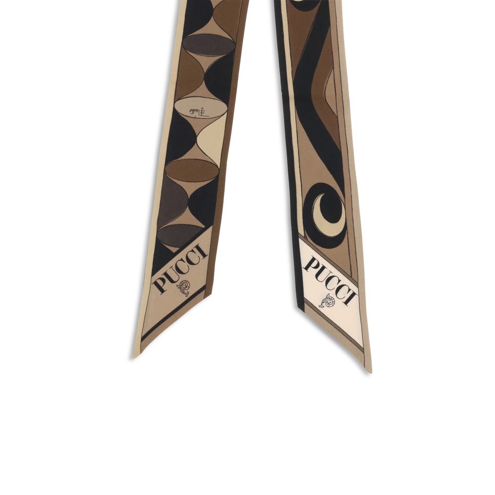 Emilio Pucci Brown Silk Scarf