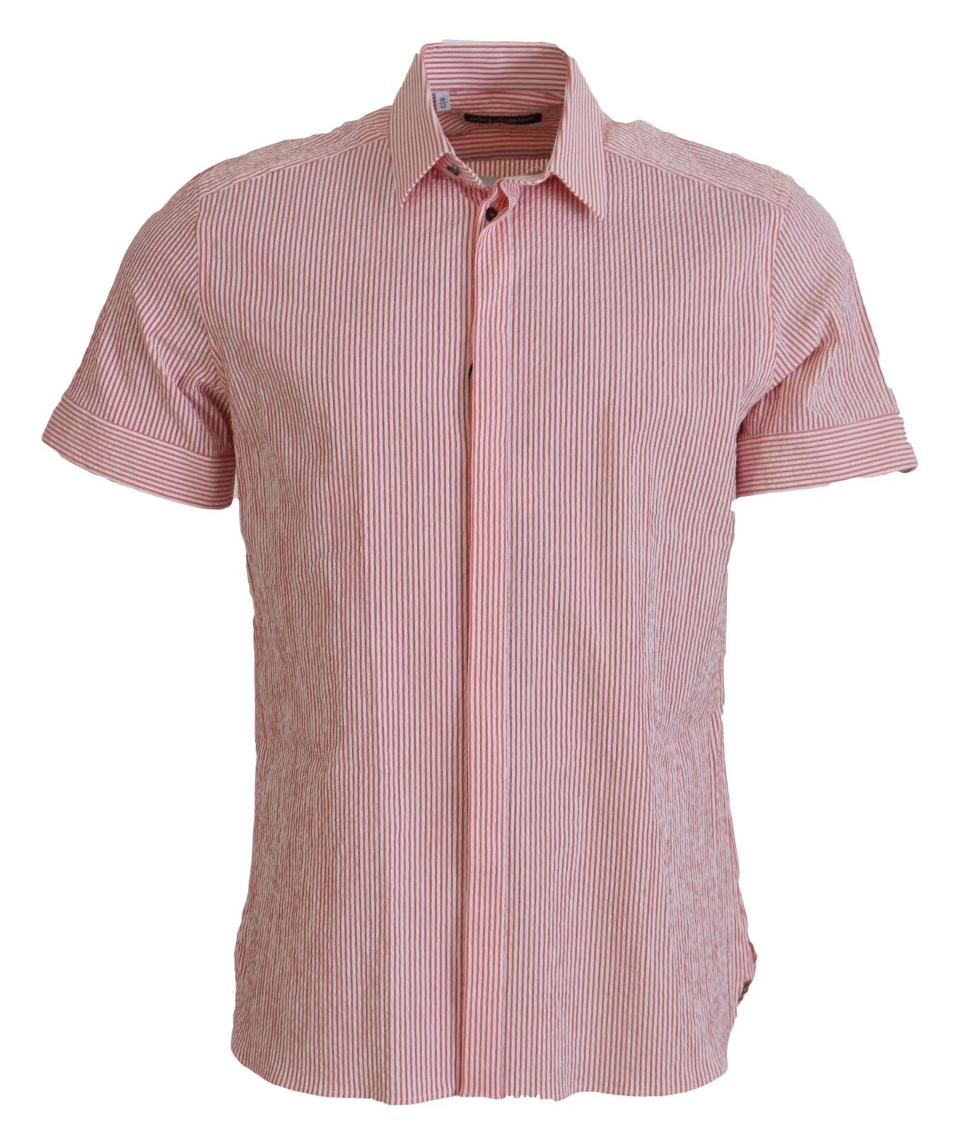 Elevate your wardrobe with the Dolce & Gabbana Red White Striped Cotton Short Sleeve Shirt, a masterpiece of Italian craftsmanship that embodies timeless elegance and versatility.