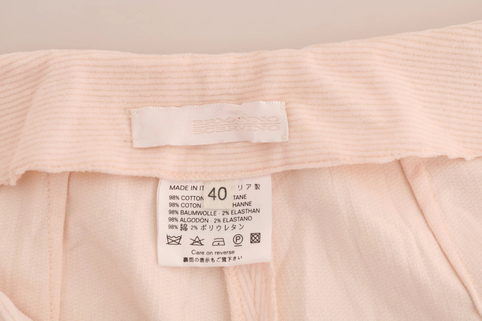 Ermanno Scervino Beige Cotton Stretch Straight Trousers Pants