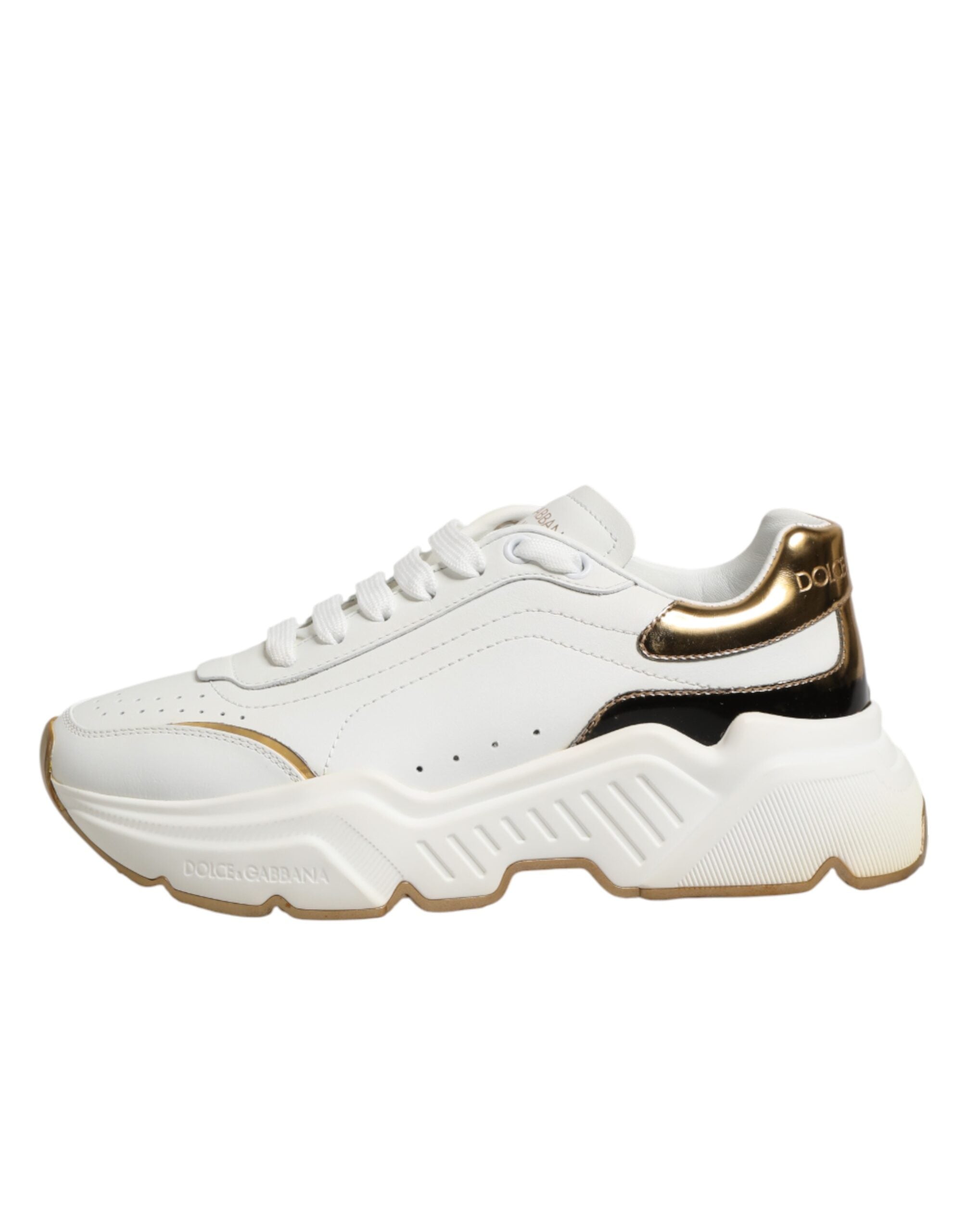 Dolce & Gabbana White Gold Daymaster Low Top Sneakers Shoes