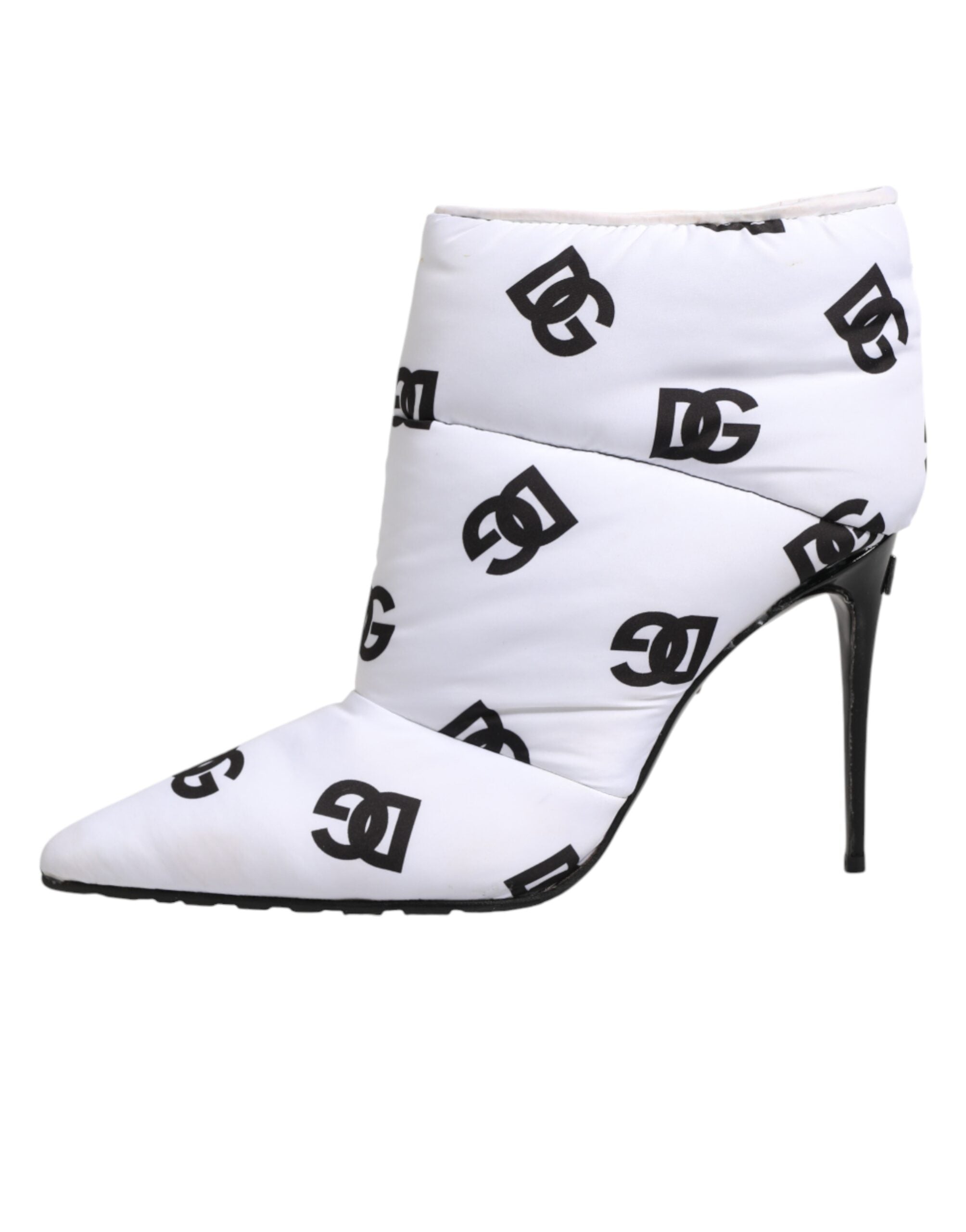Dolce & Gabbana White DG Logo Heels Short Boots  Shoes