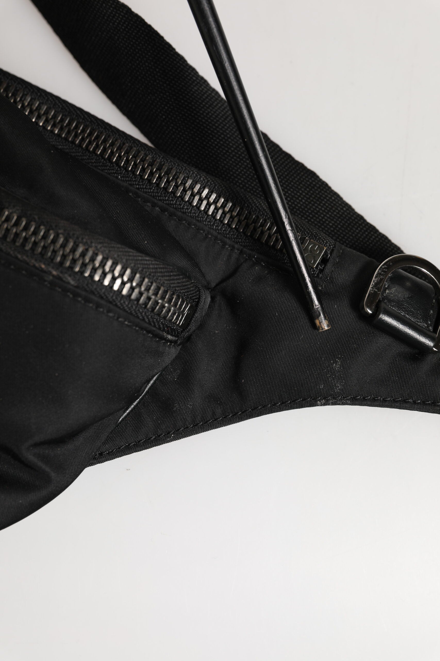 Dolce & Gabbana Black Logo Tape Print Waist Fanny Pack Men's Borse Bag