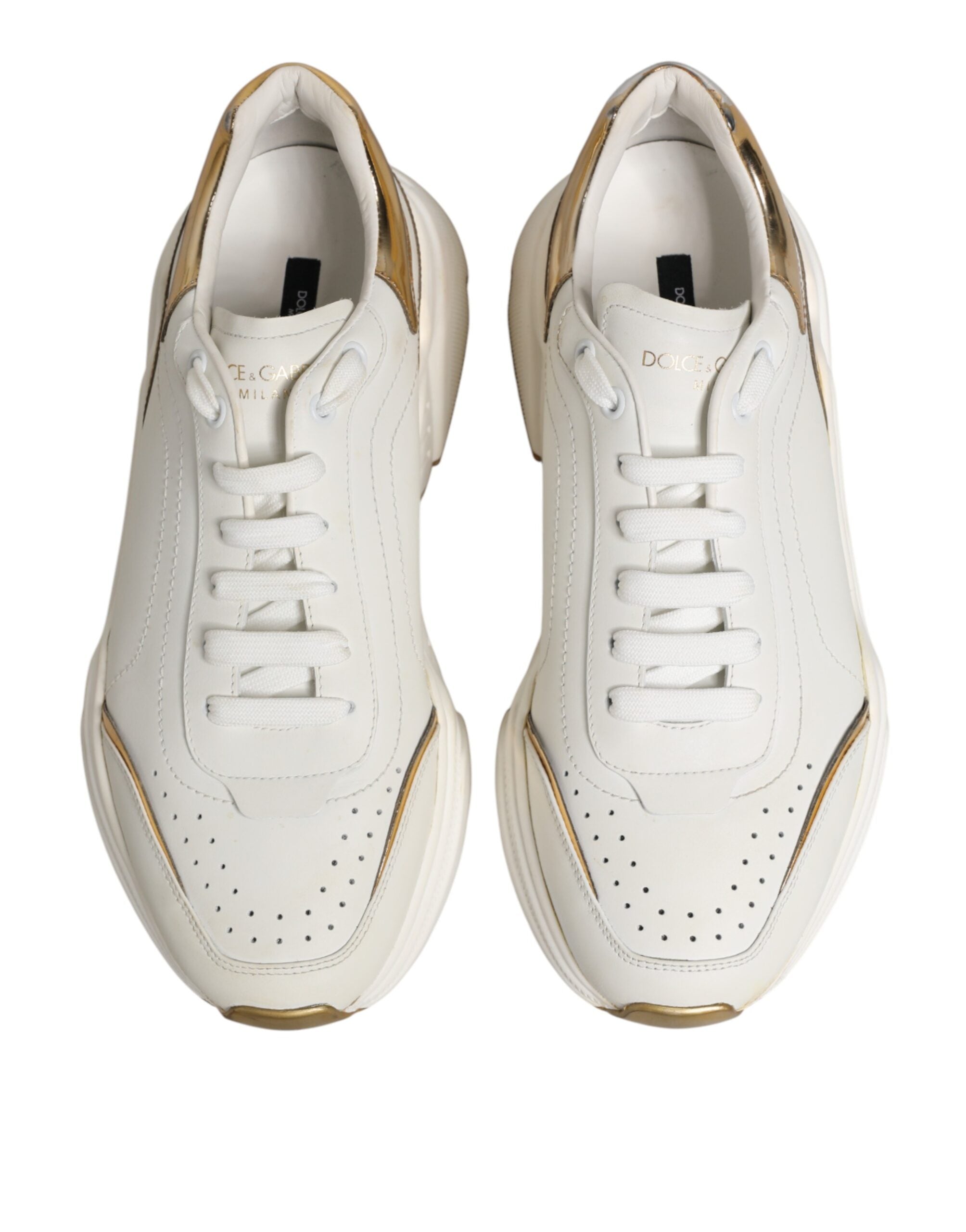 Dolce & Gabbana White Gold Daymaster Low Top Sneakers  Shoes