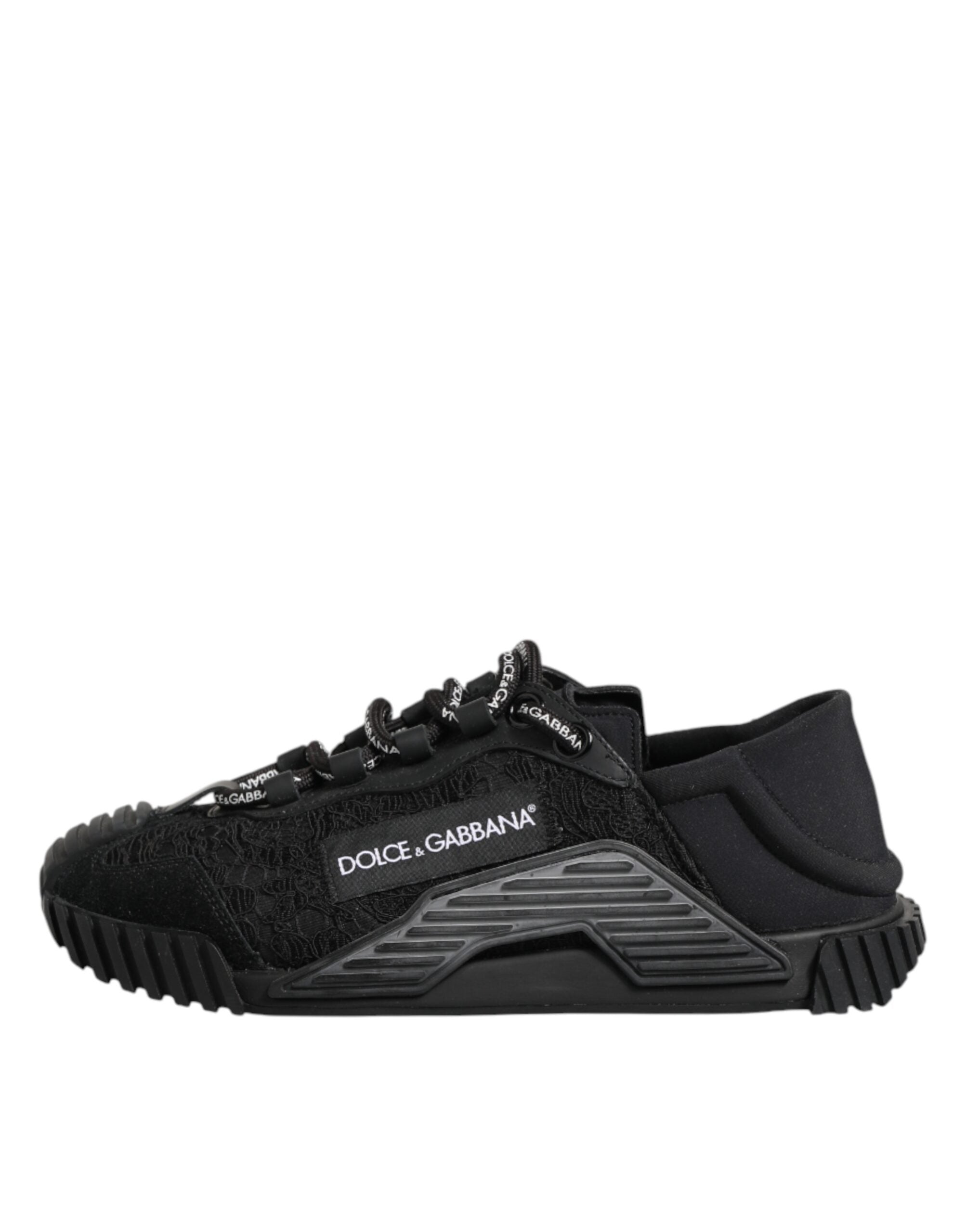 Dolce & Gabbana Black Logo Lace Low Top NS1 Sneakers Shoes