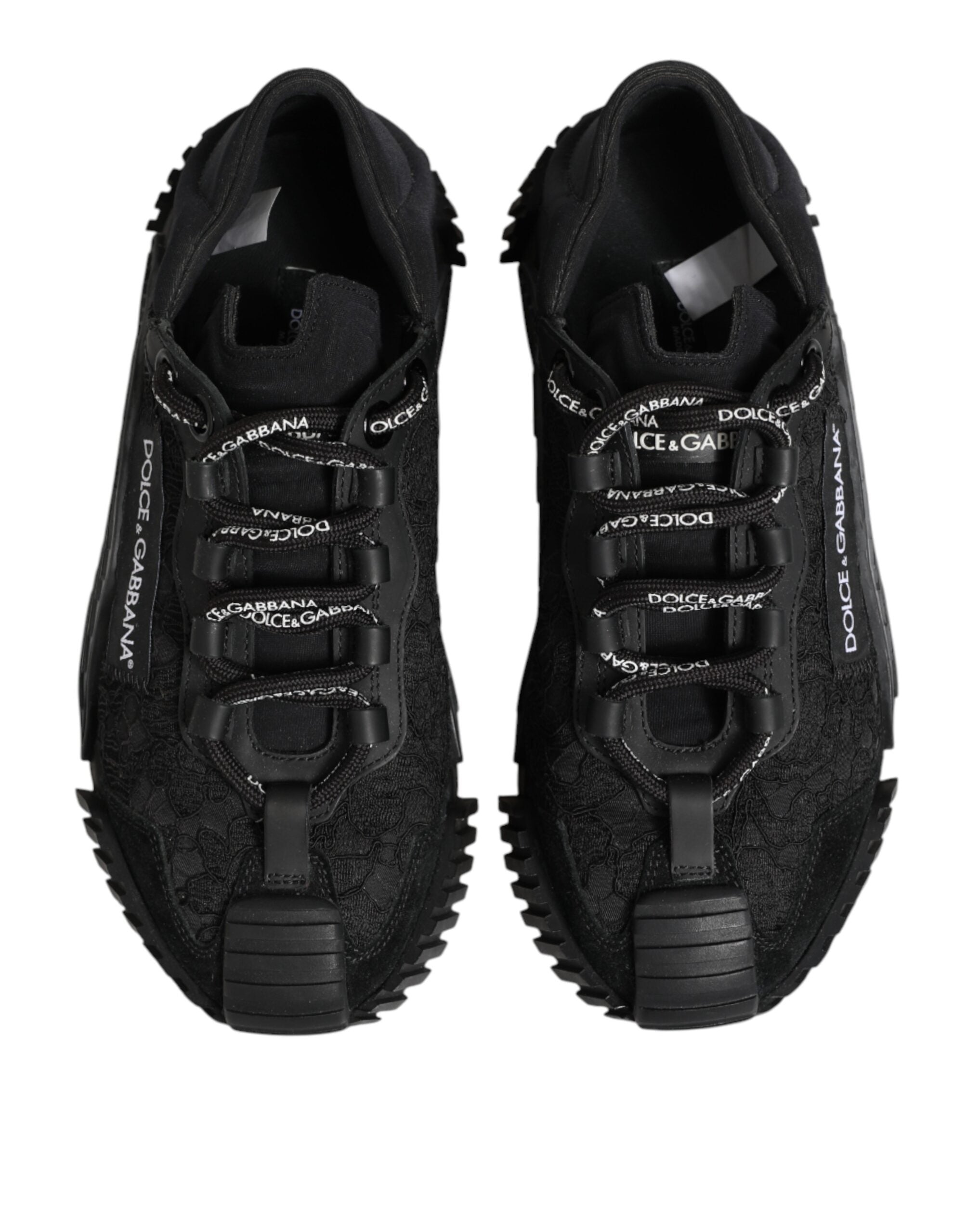 Dolce & Gabbana Black Logo Lace Low Top NS1 Sneakers Shoes