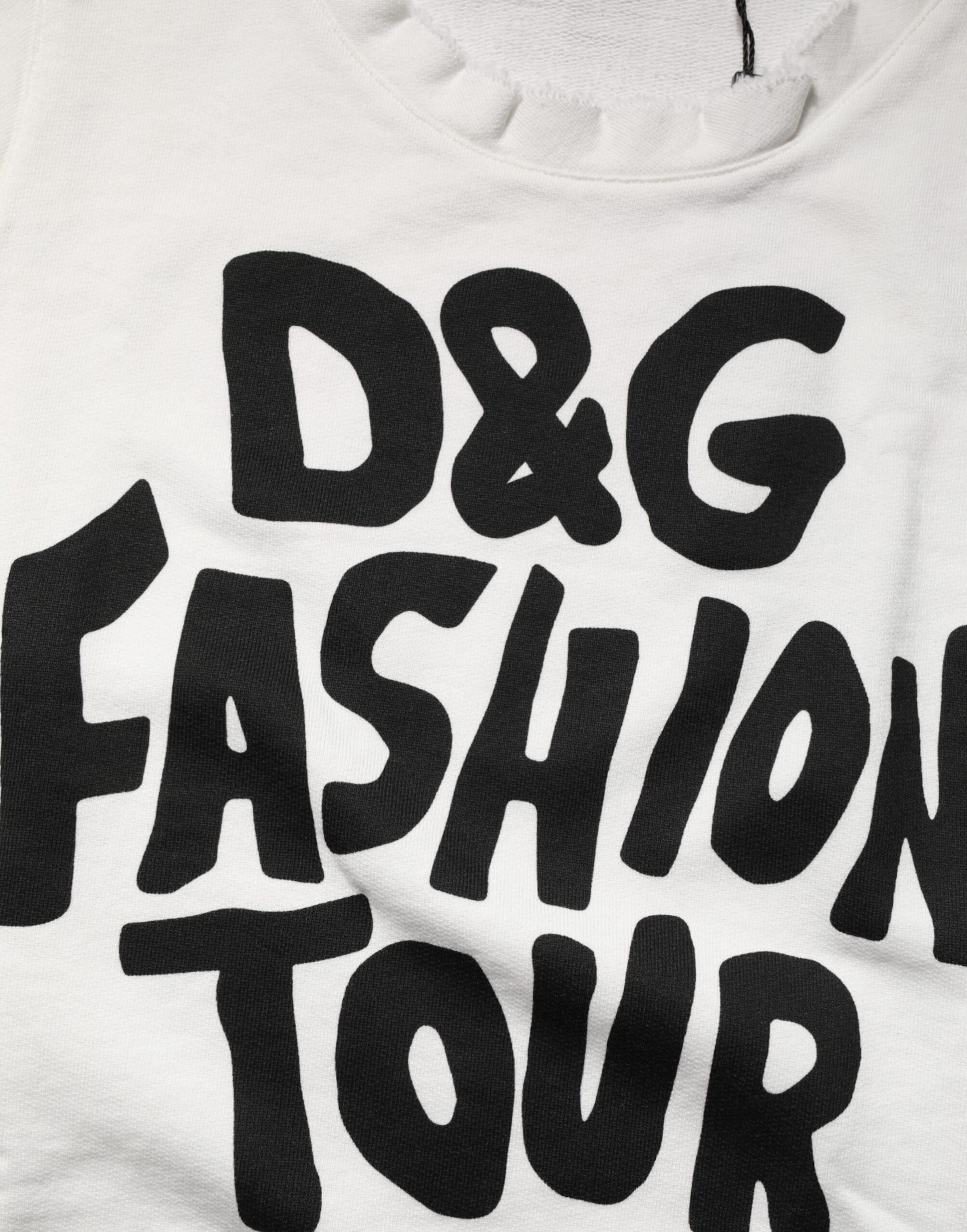 Dolce & Gabbana White Graphic CrewNeck Sleeveless Tank T-shirt