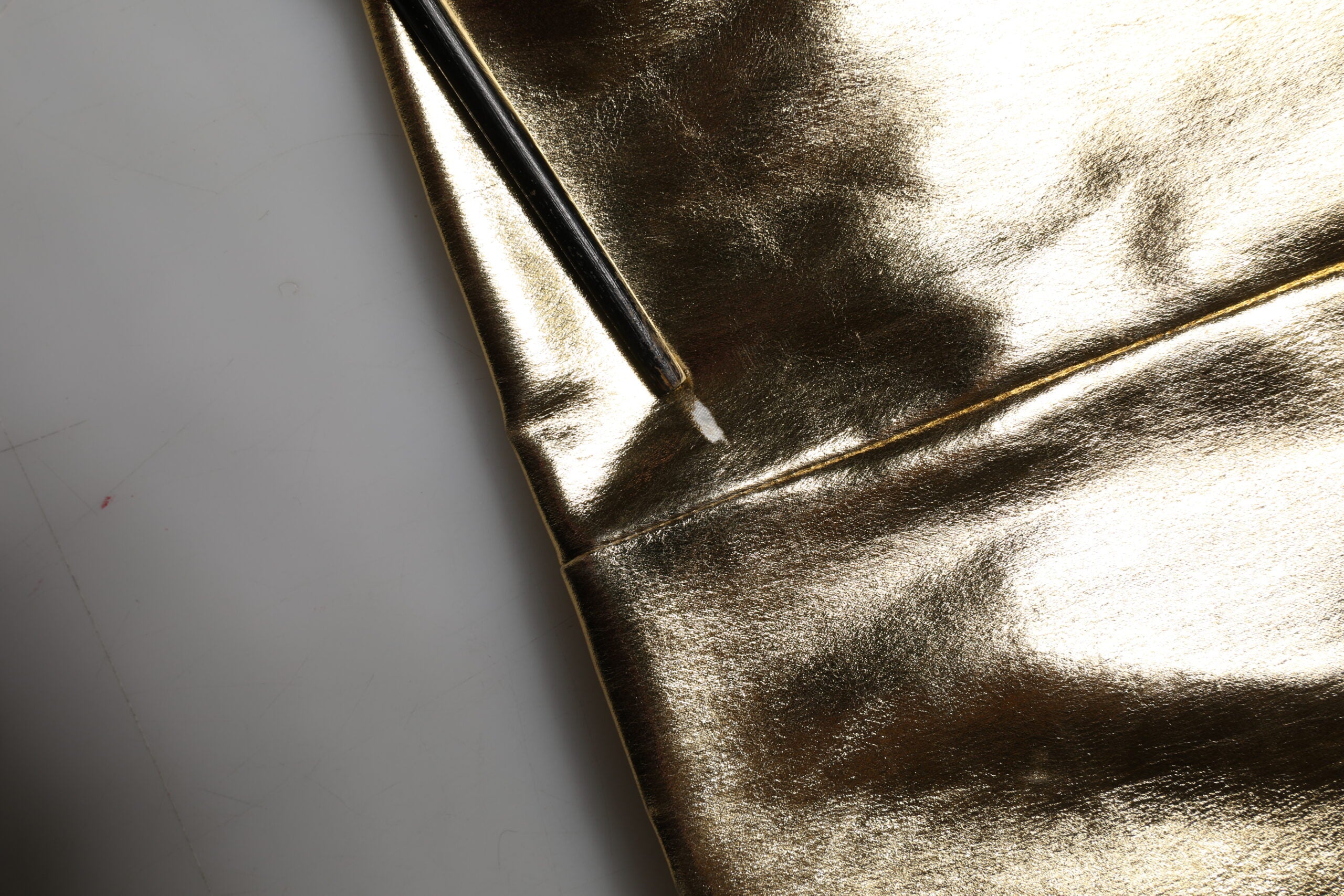 Dolce & Gabbana Gold Acetate Crystal High Waist Mini Skirt