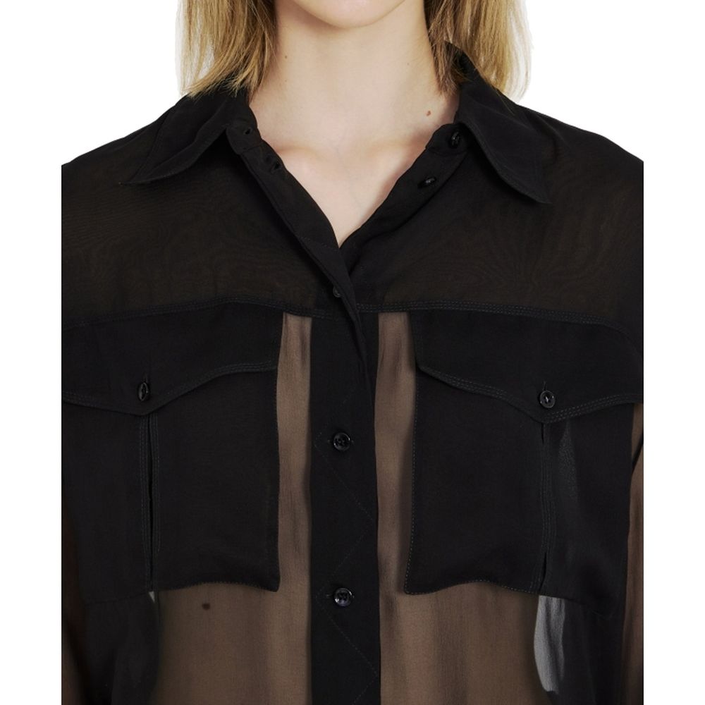 Saint Laurent Black Silk Dress Shirt