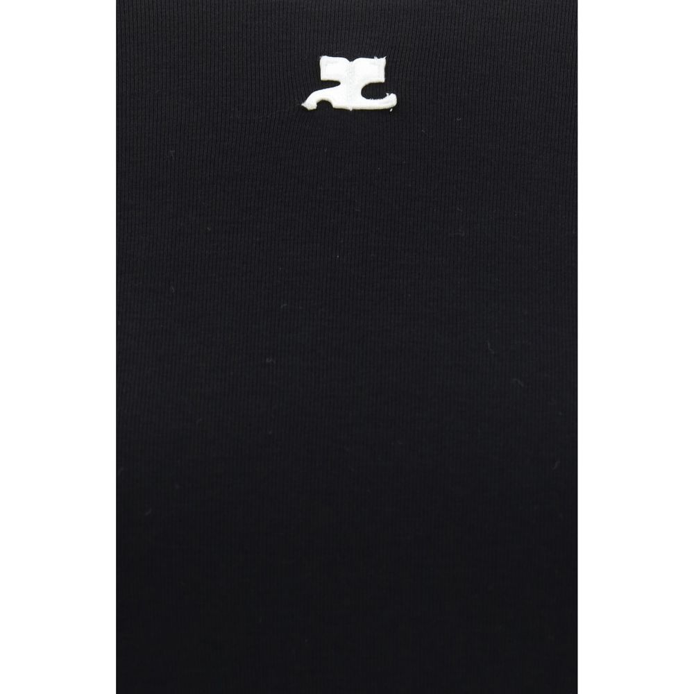 Courrèges Black Cotton T-Shirt