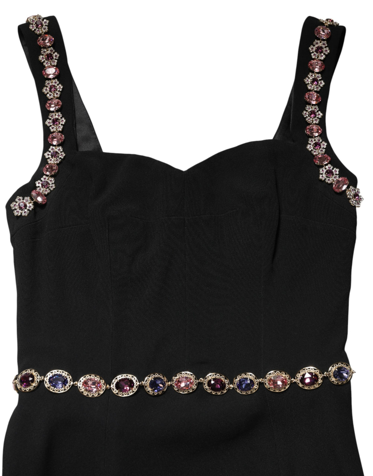 Indulge in the exquisite allure of the Dolce & Gabbana Black Embellished Sheath Mermaid Gown, a masterpiece of luxury and artistry, perfect for unforgettable moments.