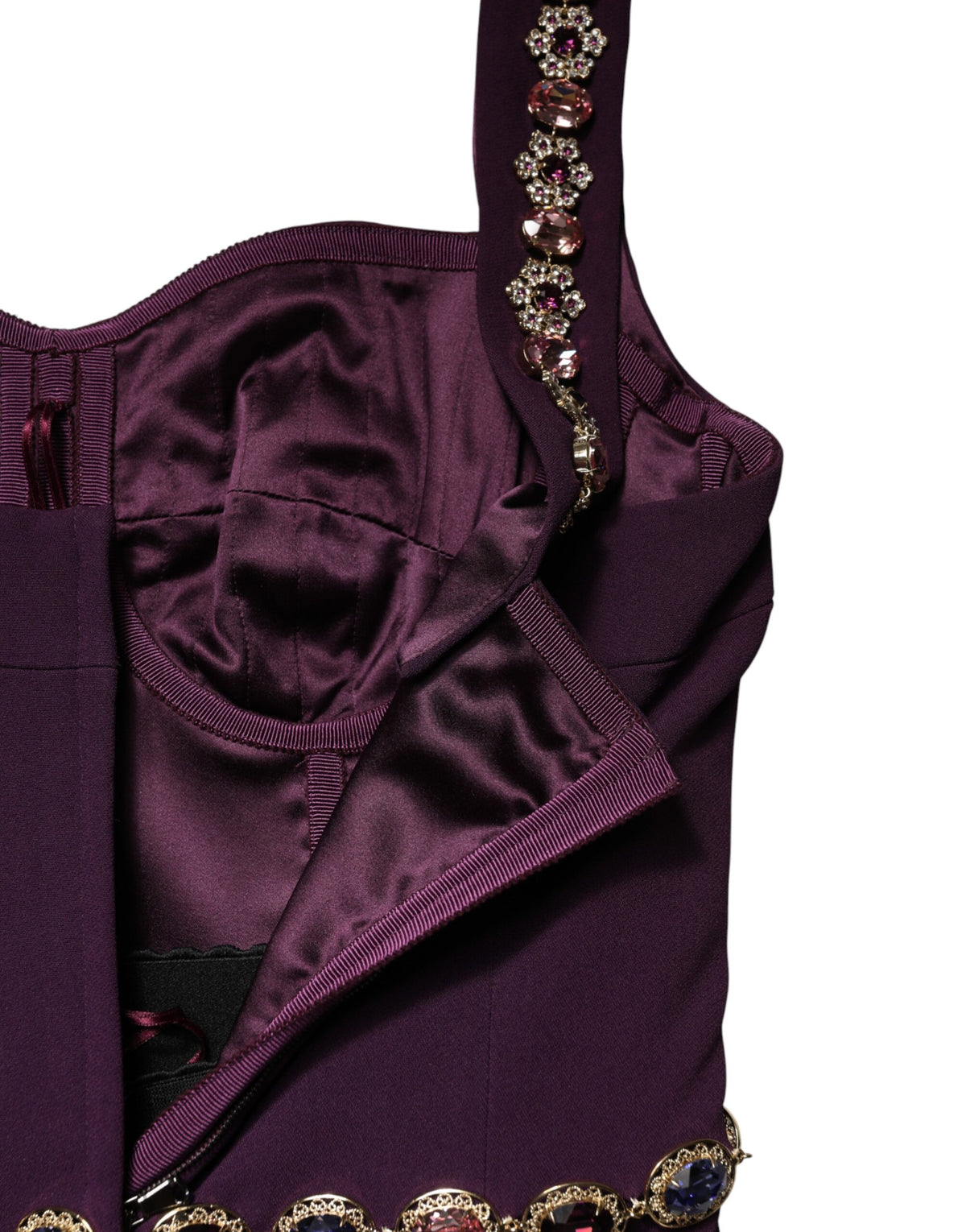 Dolce & Gabbana Violet Embellished Mermaid Gown - Italian Luxury