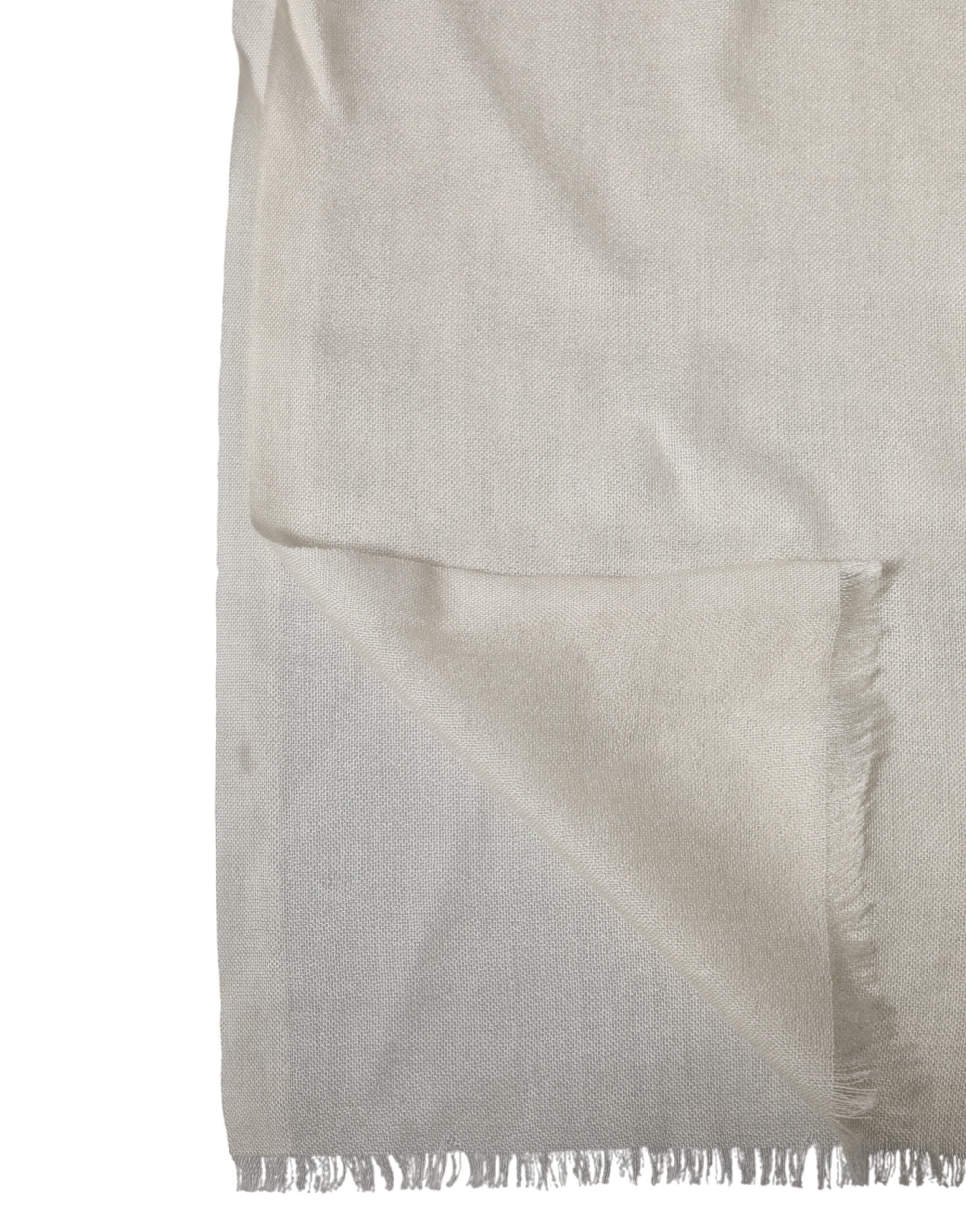 Dolce & Gabbana White Cashmere Knit Neck Wrap Shawl Scarf