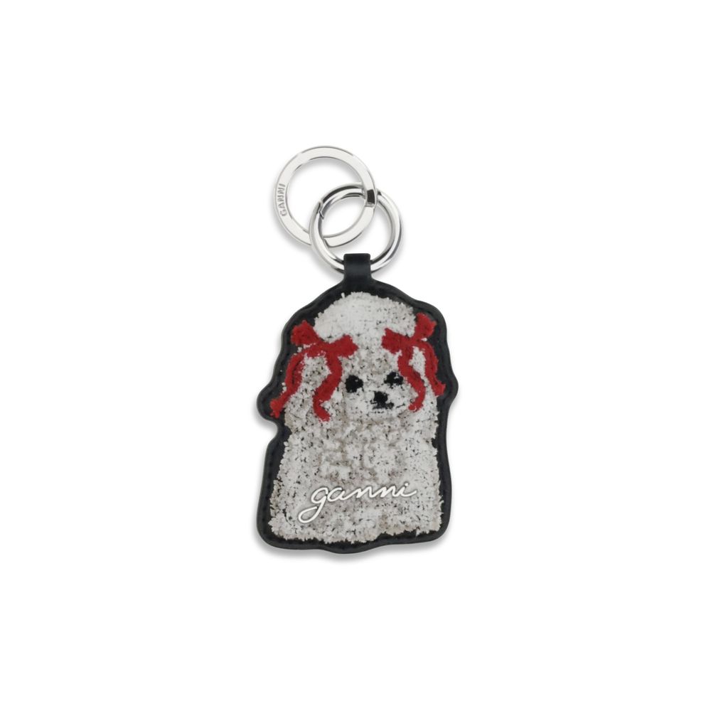 Ganni Poodle Keychain - Chic Recycled Leather Accessory