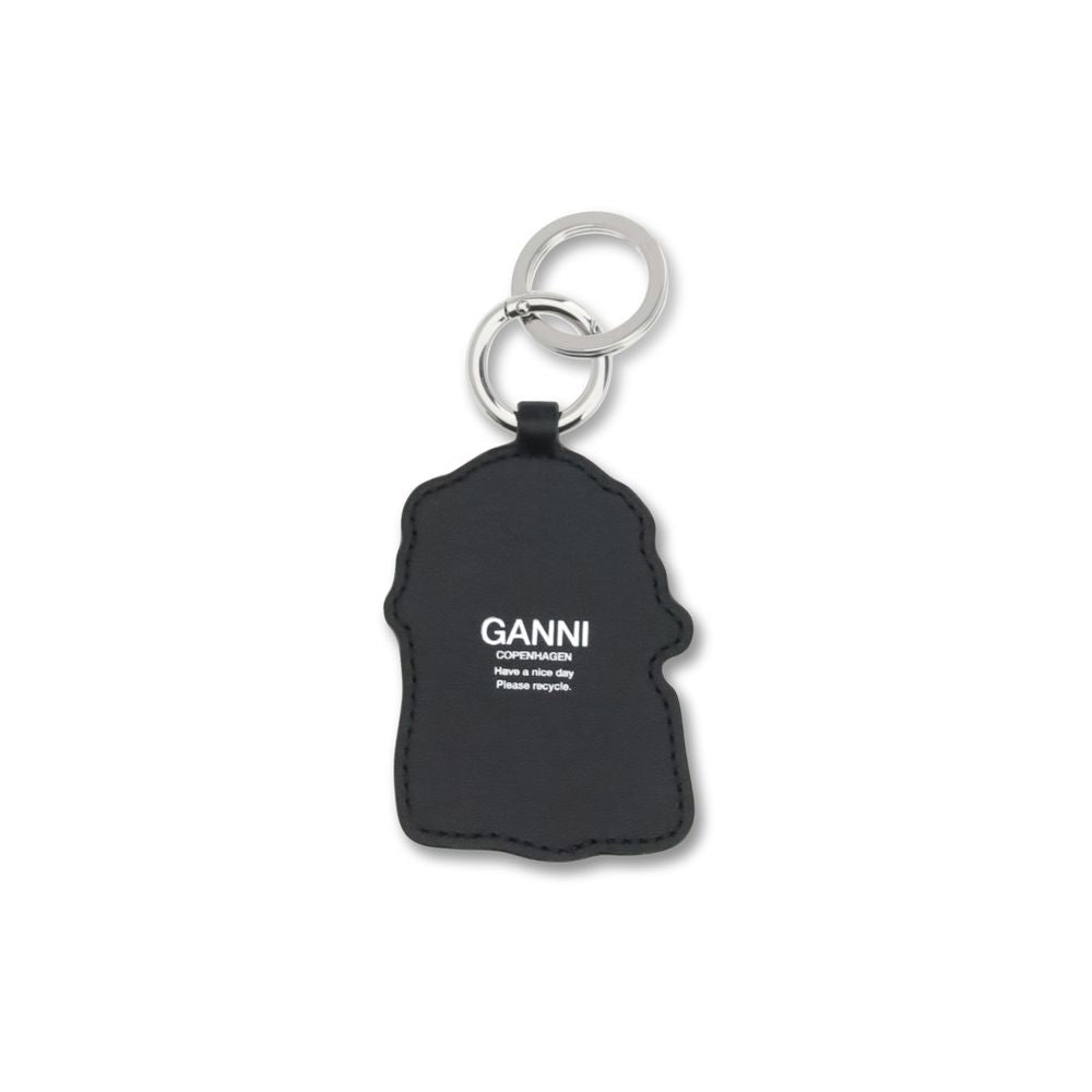 Ganni Poodle Keychain - Chic White Recycled Leather Accessory