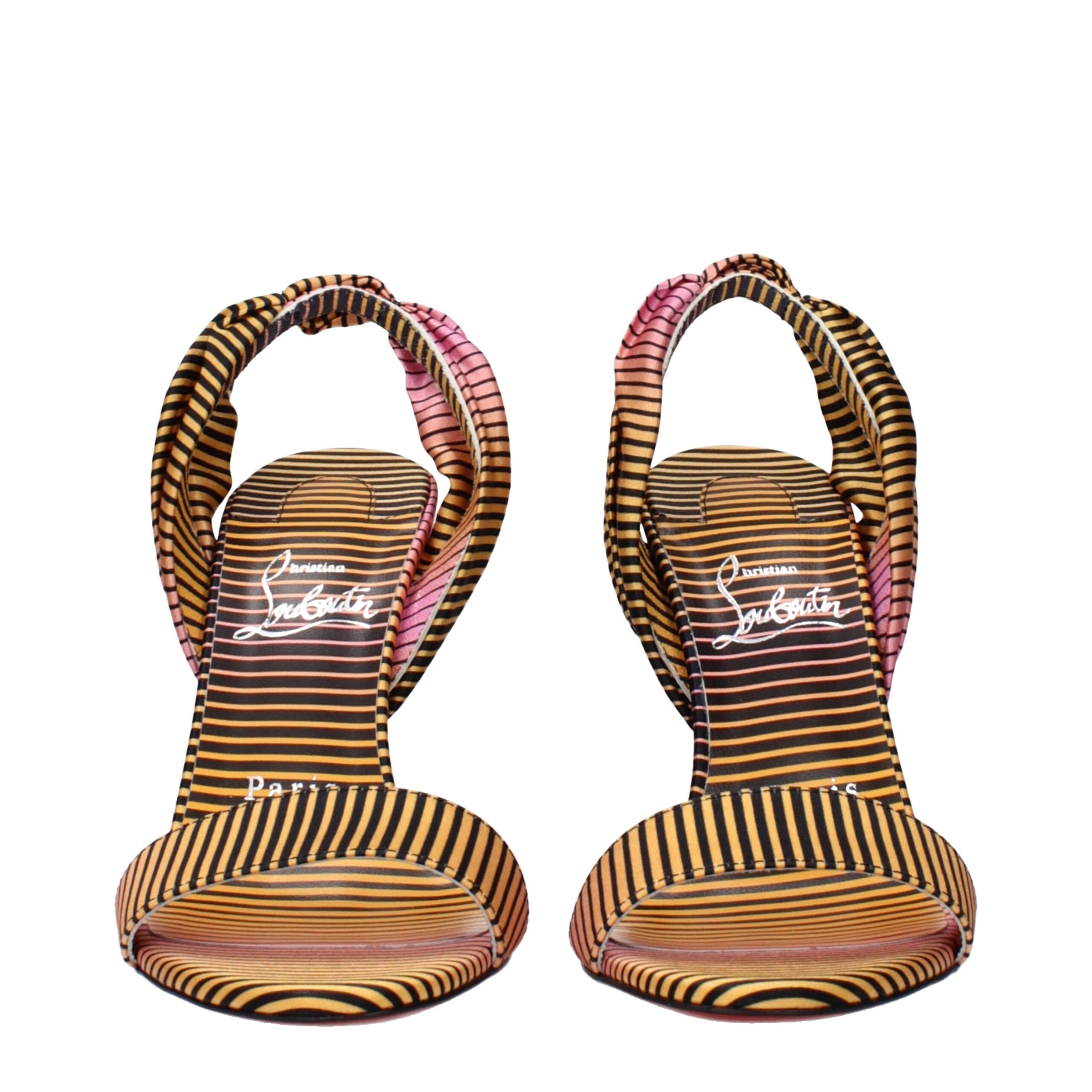 Christian Louboutin Multicolor Fabric Stiletto Heel Sandals