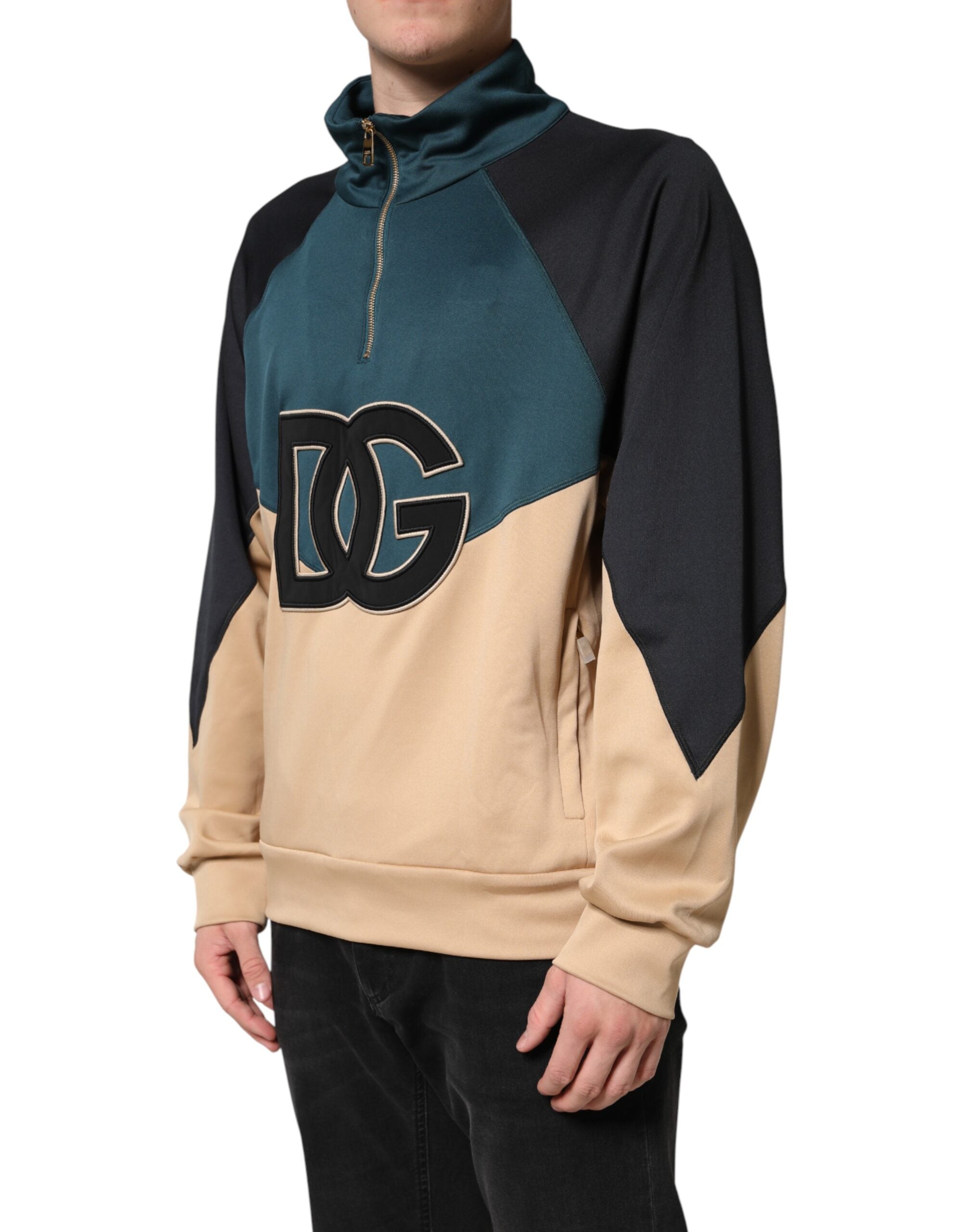 Dolce & Gabbana DG Mock Neck Sweatshirt Sweater  Multicolor