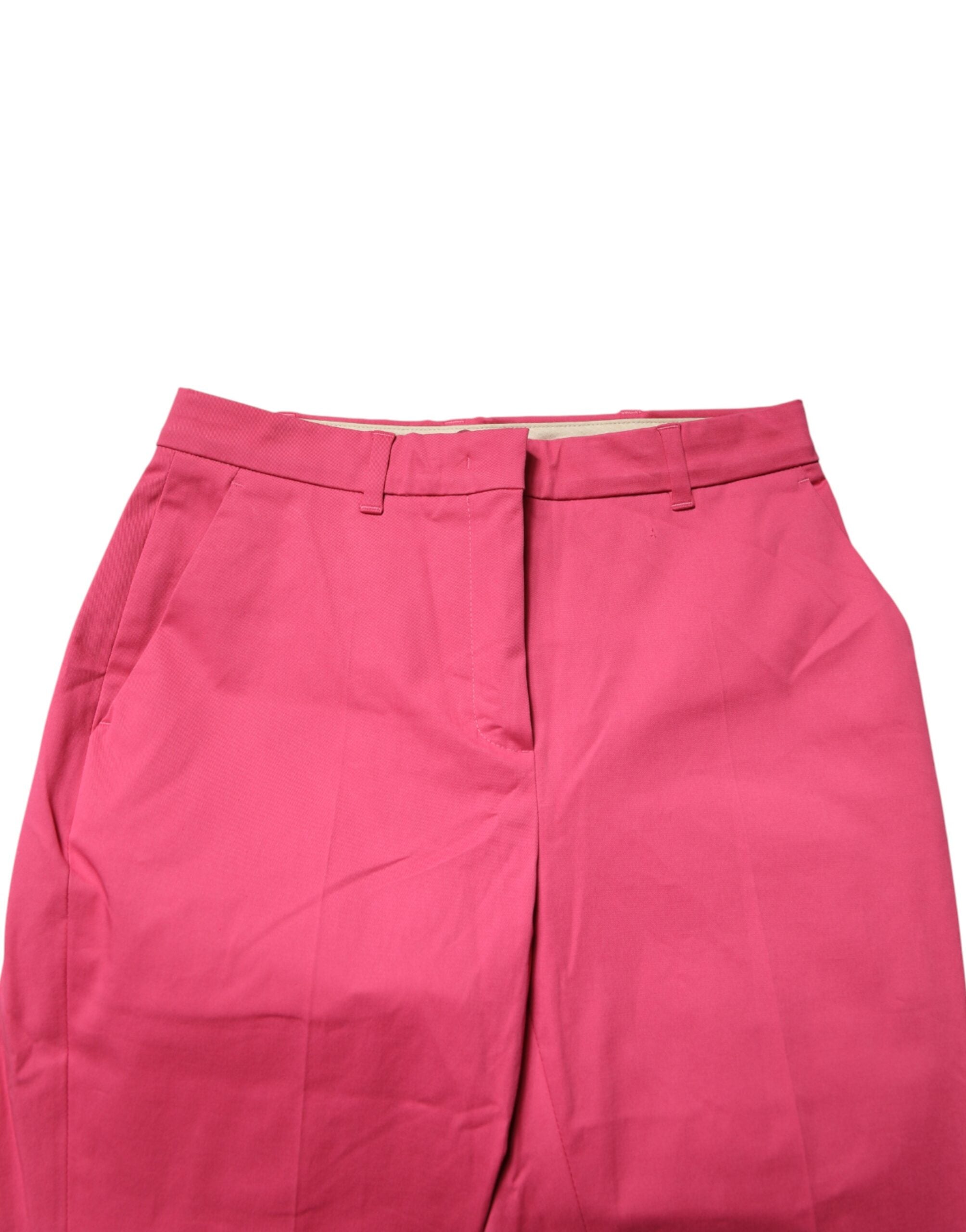 Discover the allure of Max Mara's Pink Skinny High Waist Chino Trouser Pants, crafted in Italy from a luxurious cotton blend for timeless elegance and effortless sophistication.