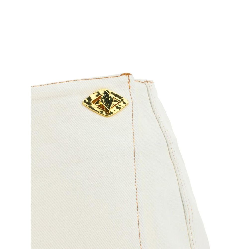 Ganni White Cotton Mini Skirt - Timeless Elegance Redefined